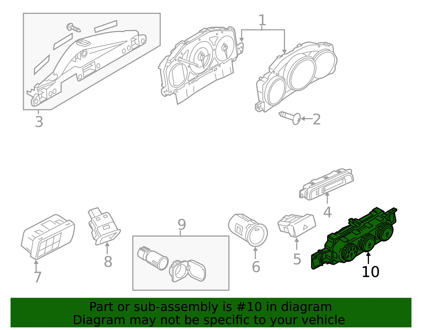 Dash Control Unit - Mazda (na8w61190d) - view 2