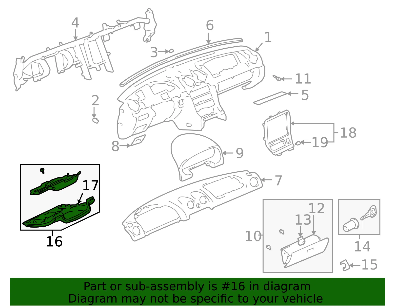 Instrument Panel Knee Bolster - Mazda (nc1064280f21) - view 2