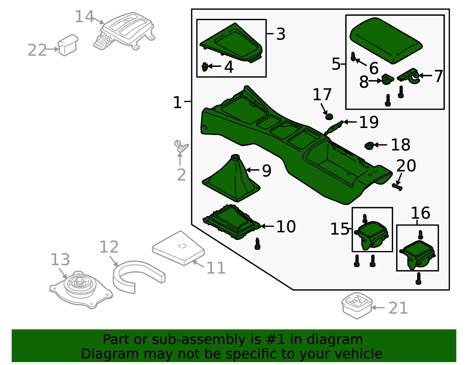Console Assembly - Mazda (nc7264420j21) - view 2