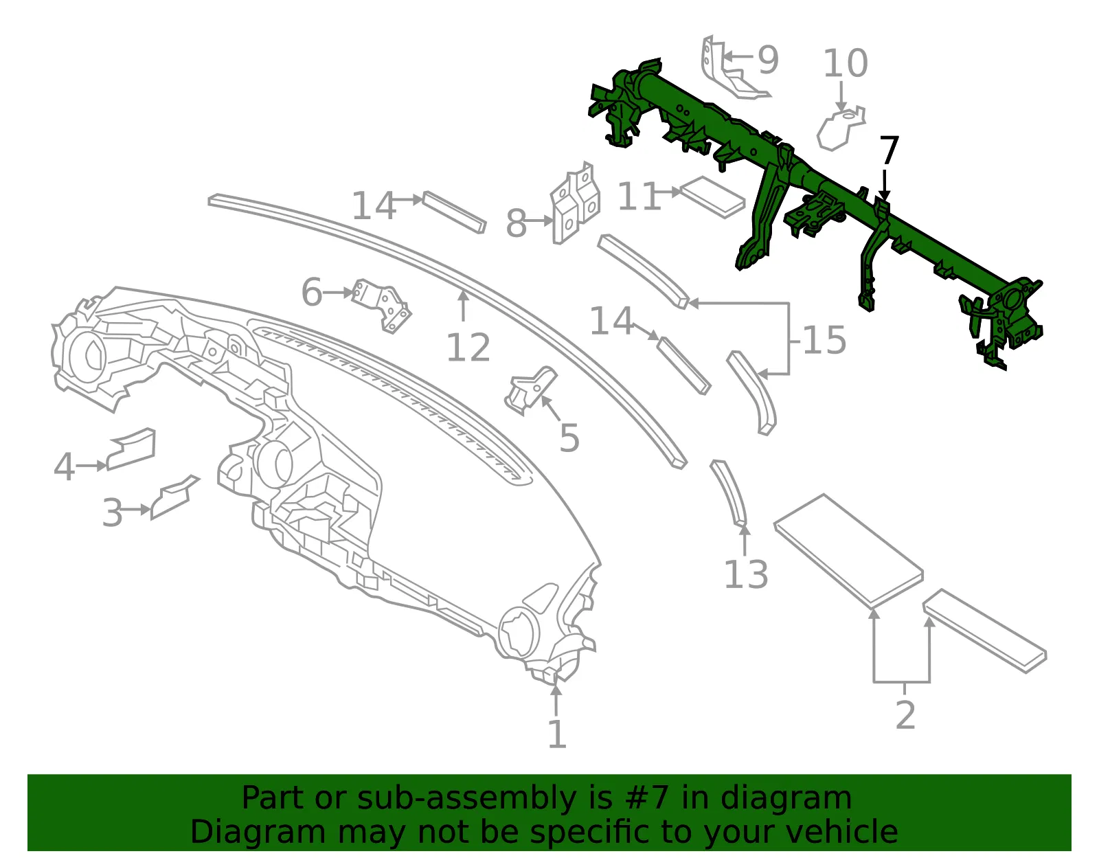 Instrument Panel Cross-Member - Mazda (nd6n60420) - view 2