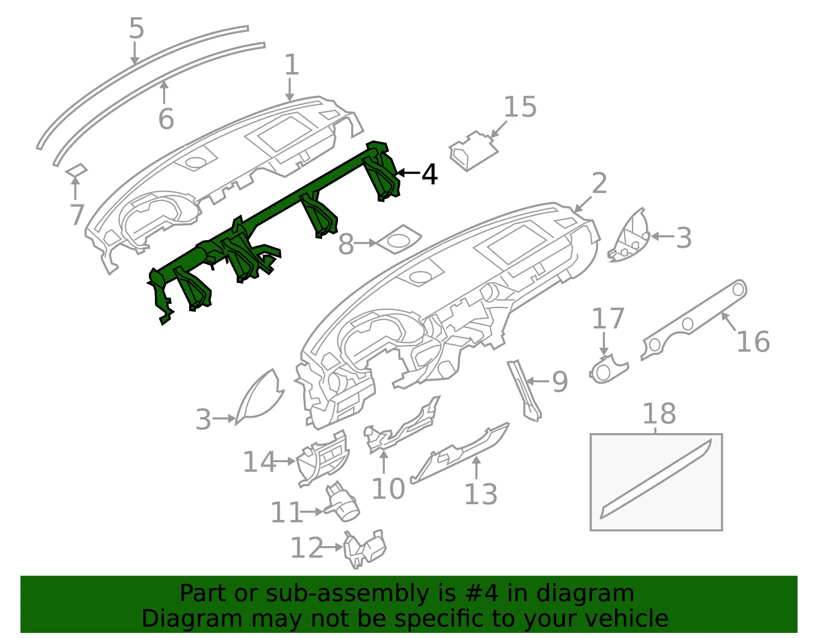 Instrument Panel Cross-Member - Mazda (ne5160420f) - view 2
