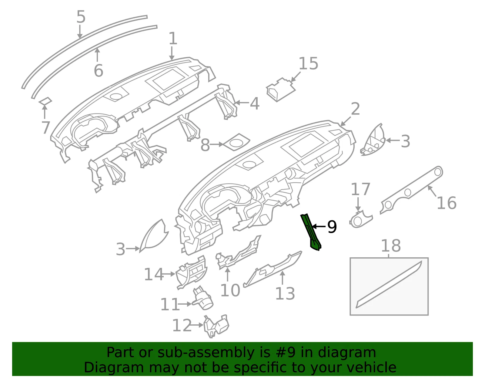 Instrument Panel Center Support - Mazda (ne5160453) - view 2