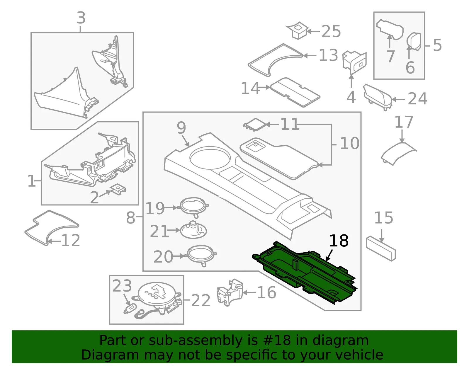 Console Compartment - Mazda (nh5264360a02) - view 2