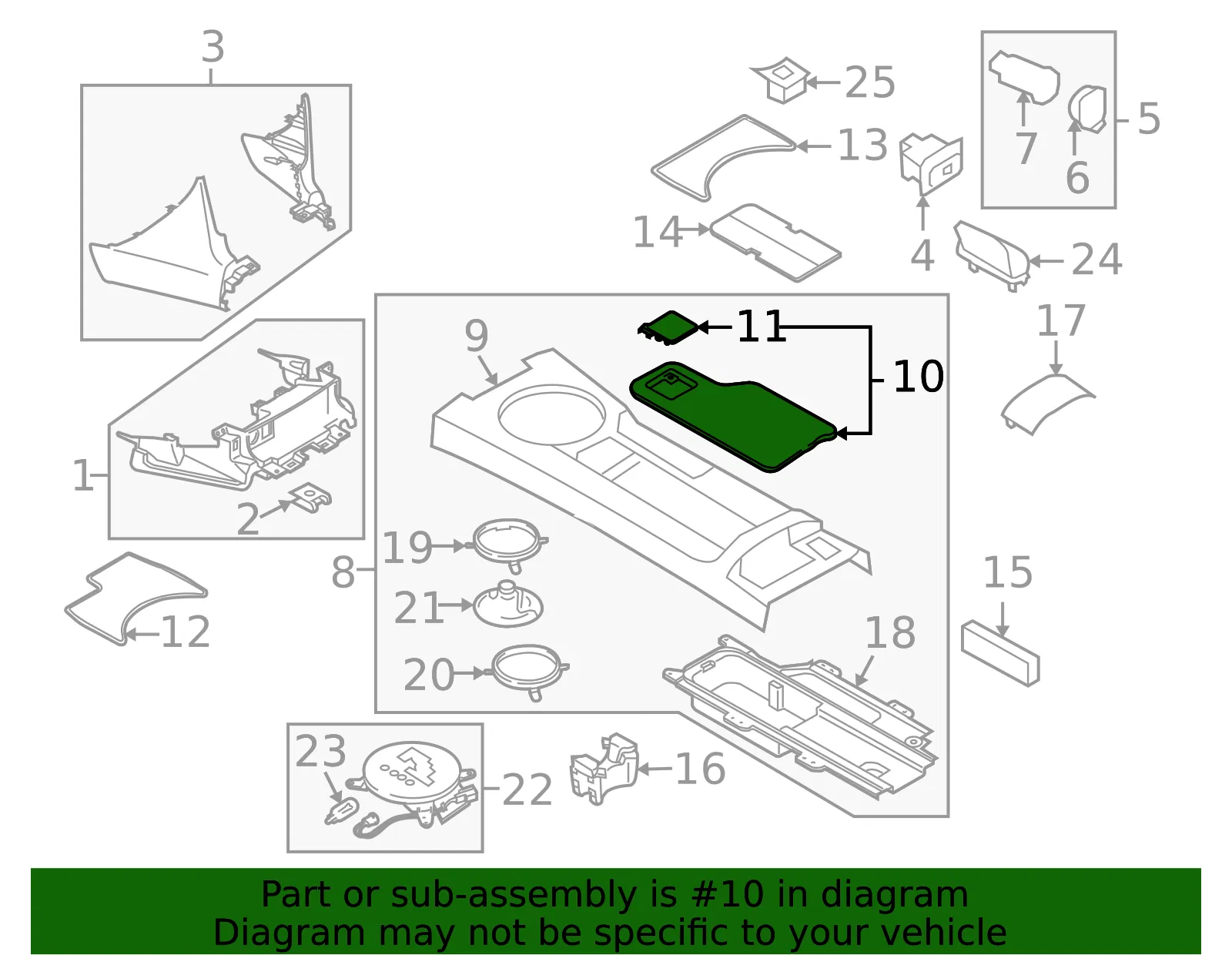 Console Lid - Mazda (nh5364450c02) - view 2