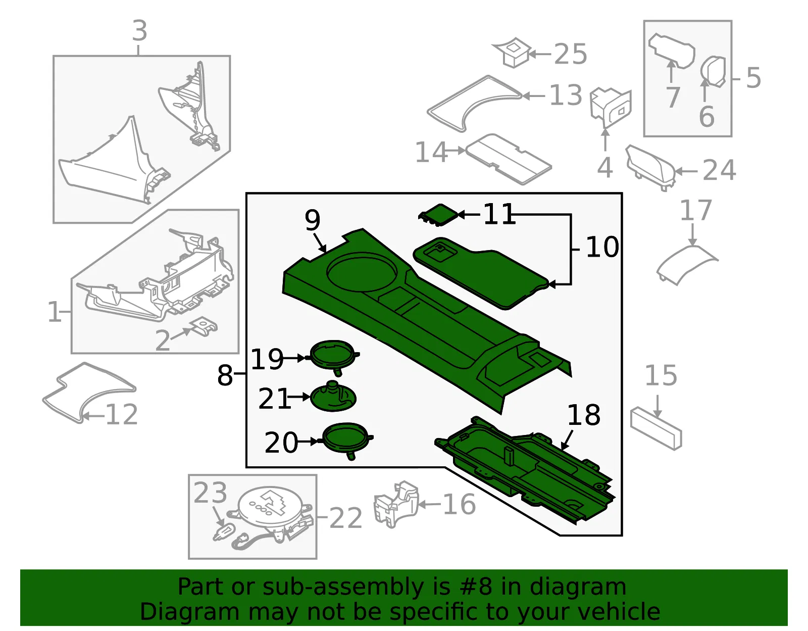 Console Assembly - Mazda (nh6264420c02) - view 2