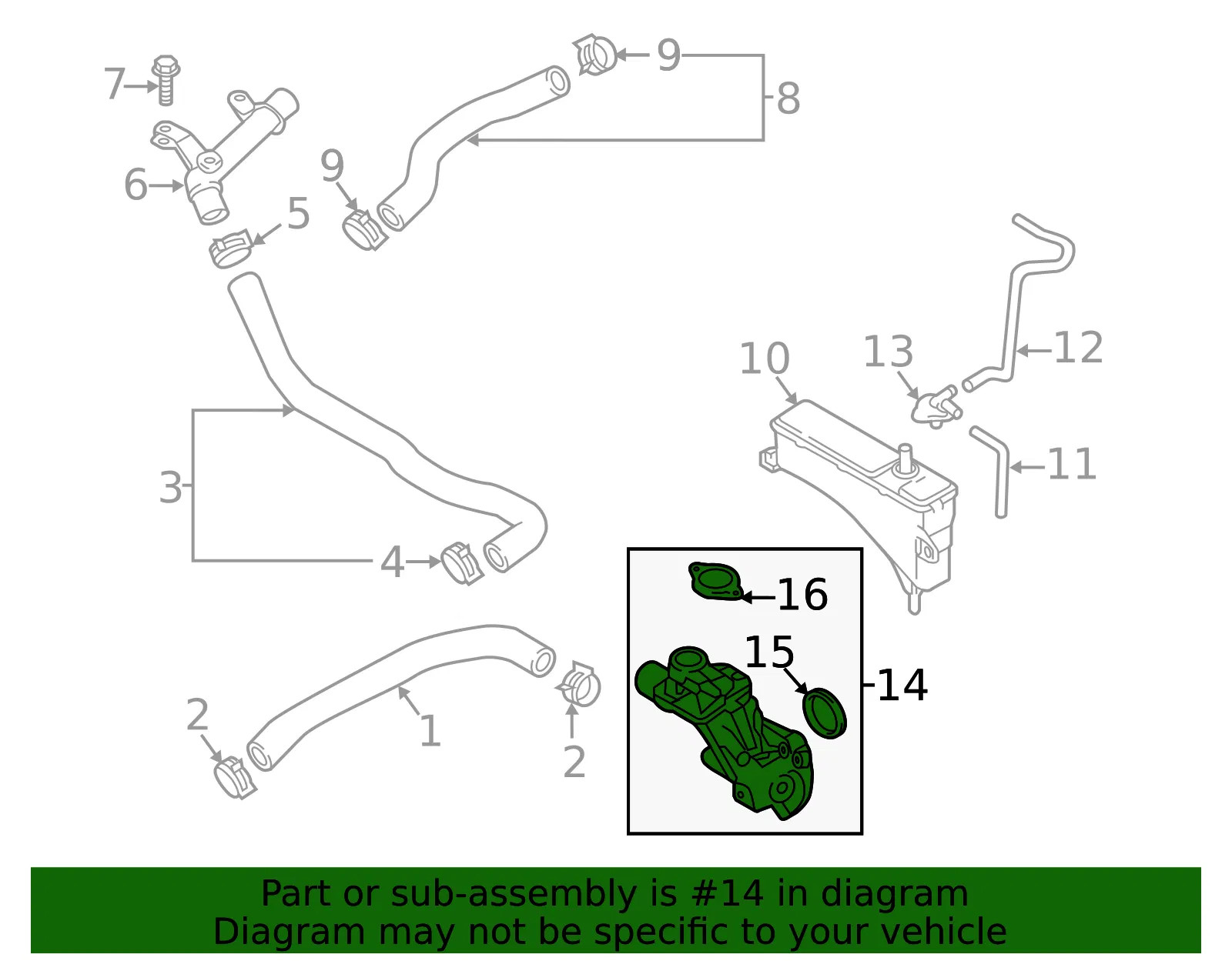 Water Outlet - Mazda (pe311517z) - view 2