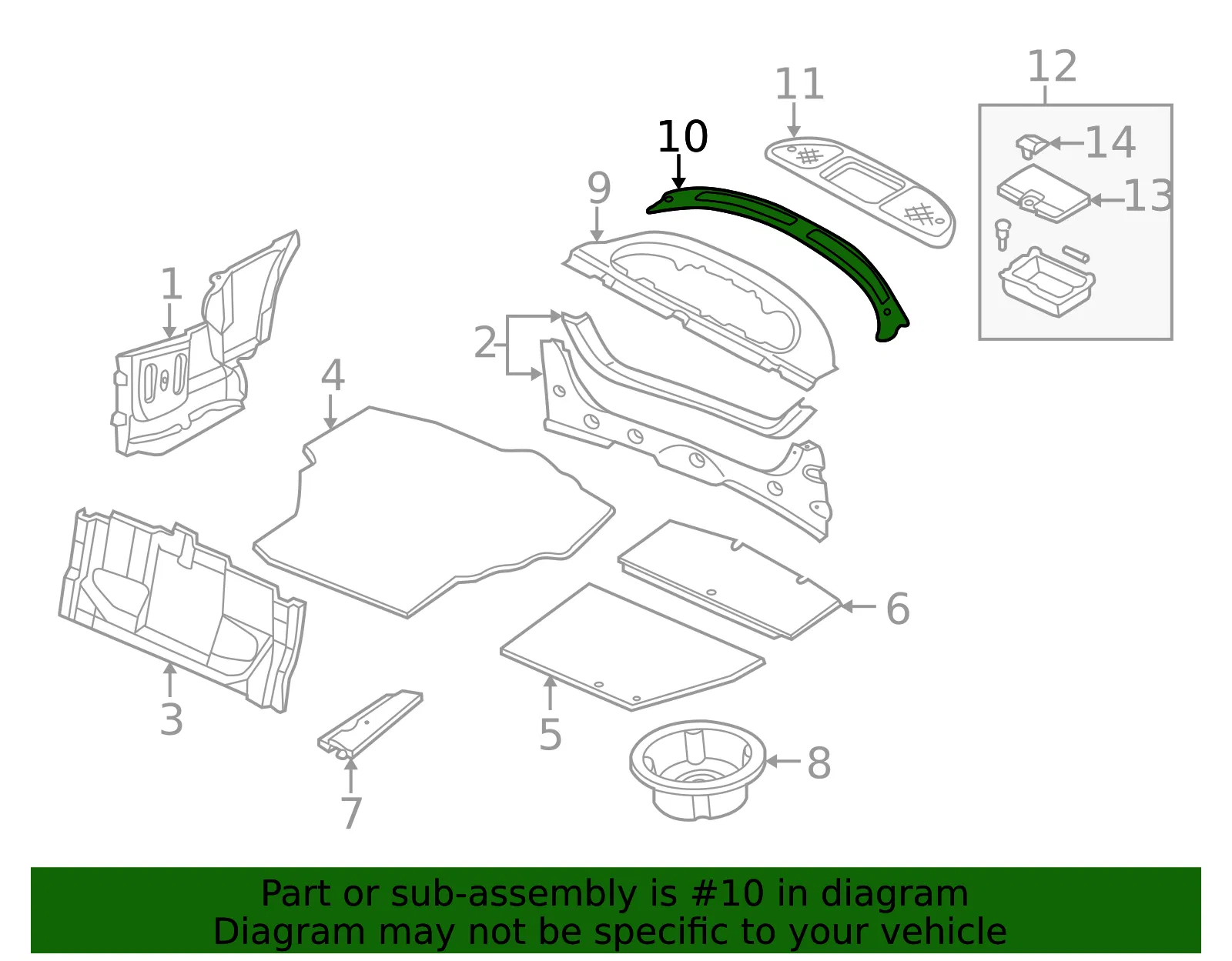 Package Tray Trim - Mazda (t001683v0c80) - view 2