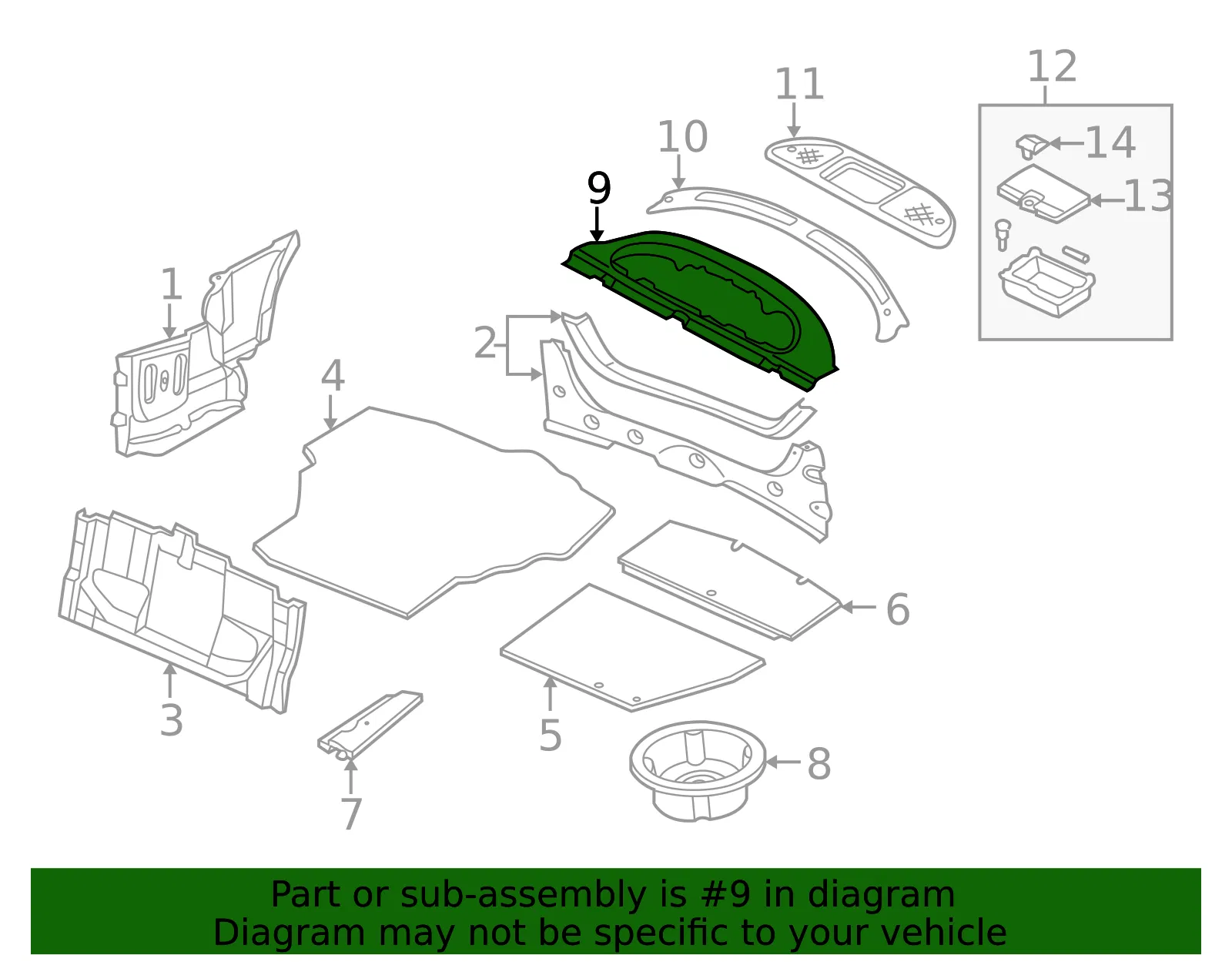Package Tray Trim - Mazda (t032683a0c80) - view 2