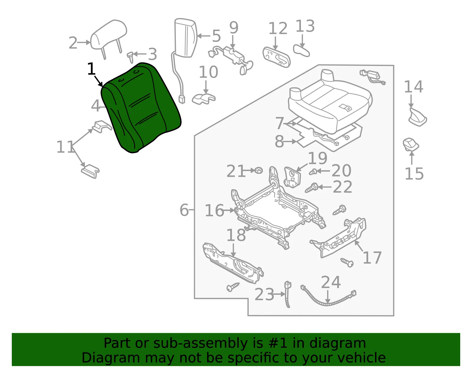 Seat Back Assembly - Mazda (t06257350b05) - view 2