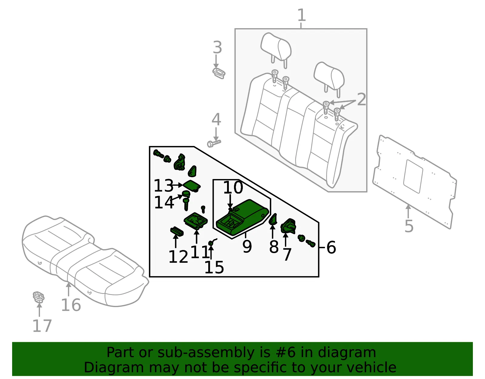 Armrest Assembly - Mazda (t0628837005) - view 2