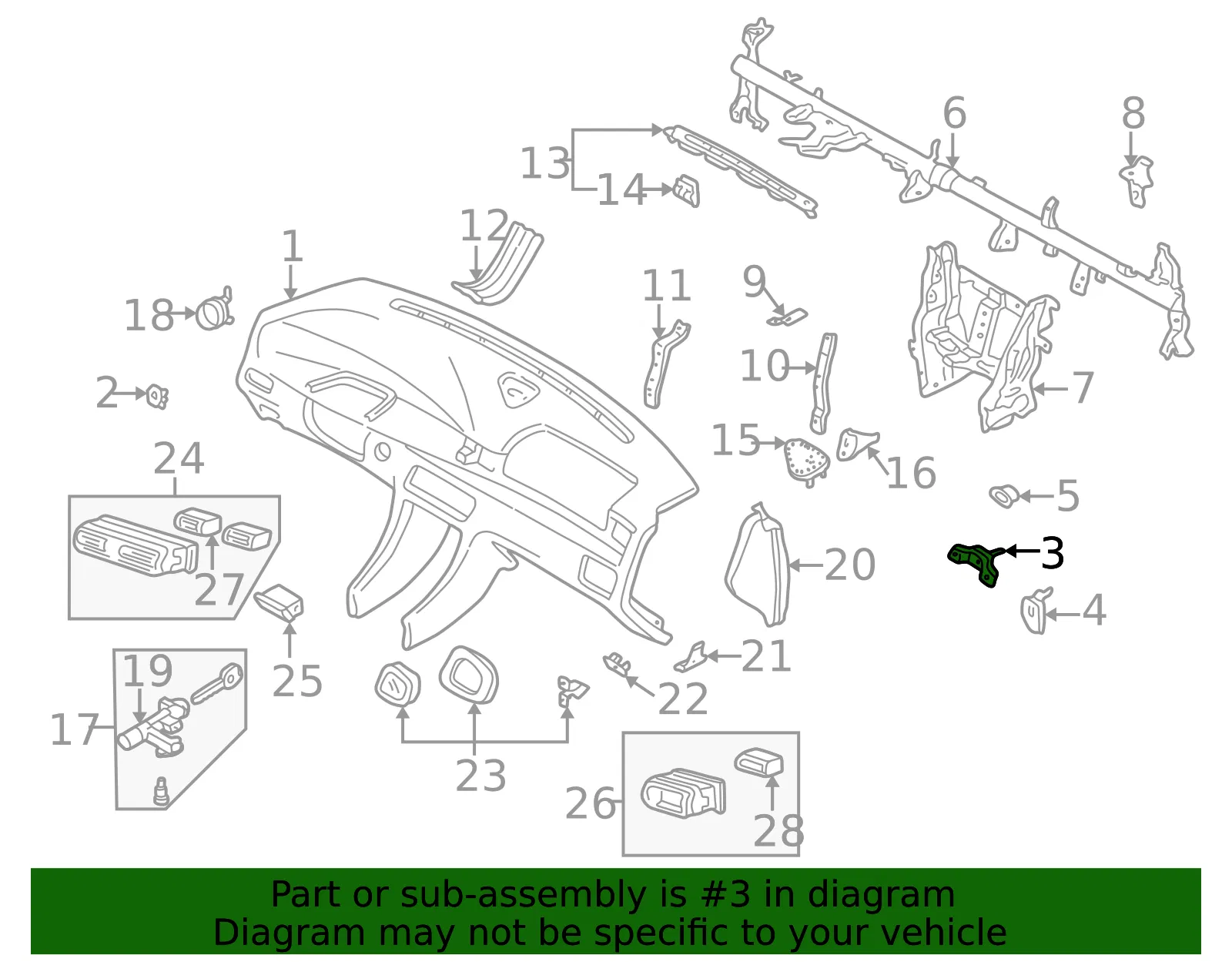 Instrument Panel Mounting Bracket - Mazda (ta0160392a) - view 2