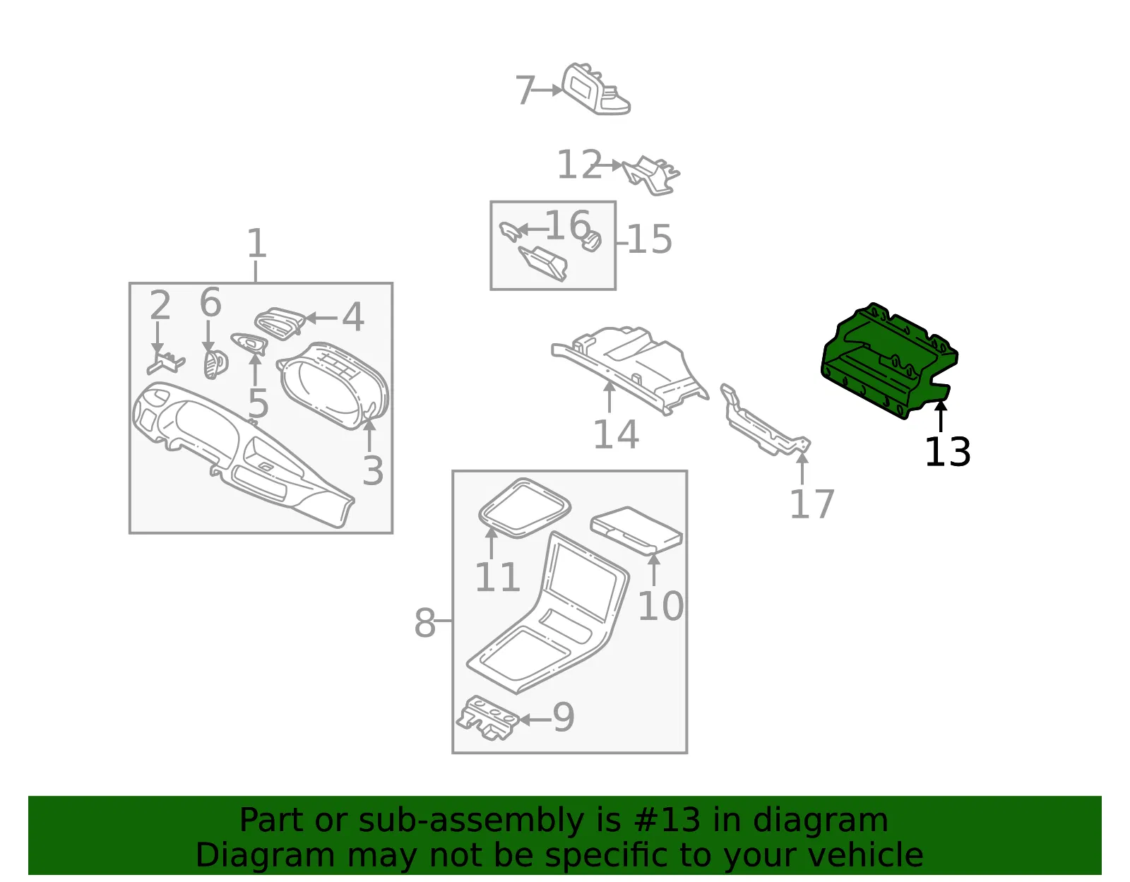 Instrument Panel Air Bag Bracket - Mazda (ta0160a61b) - view 2
