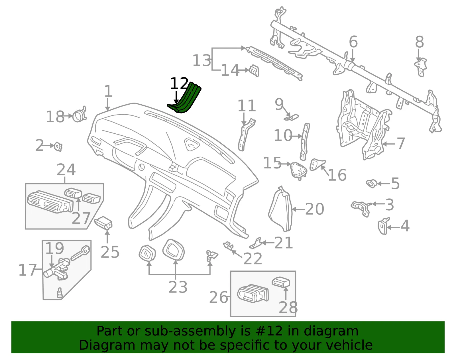 Knee Bolster - Mazda (ta0160k61a) - view 2