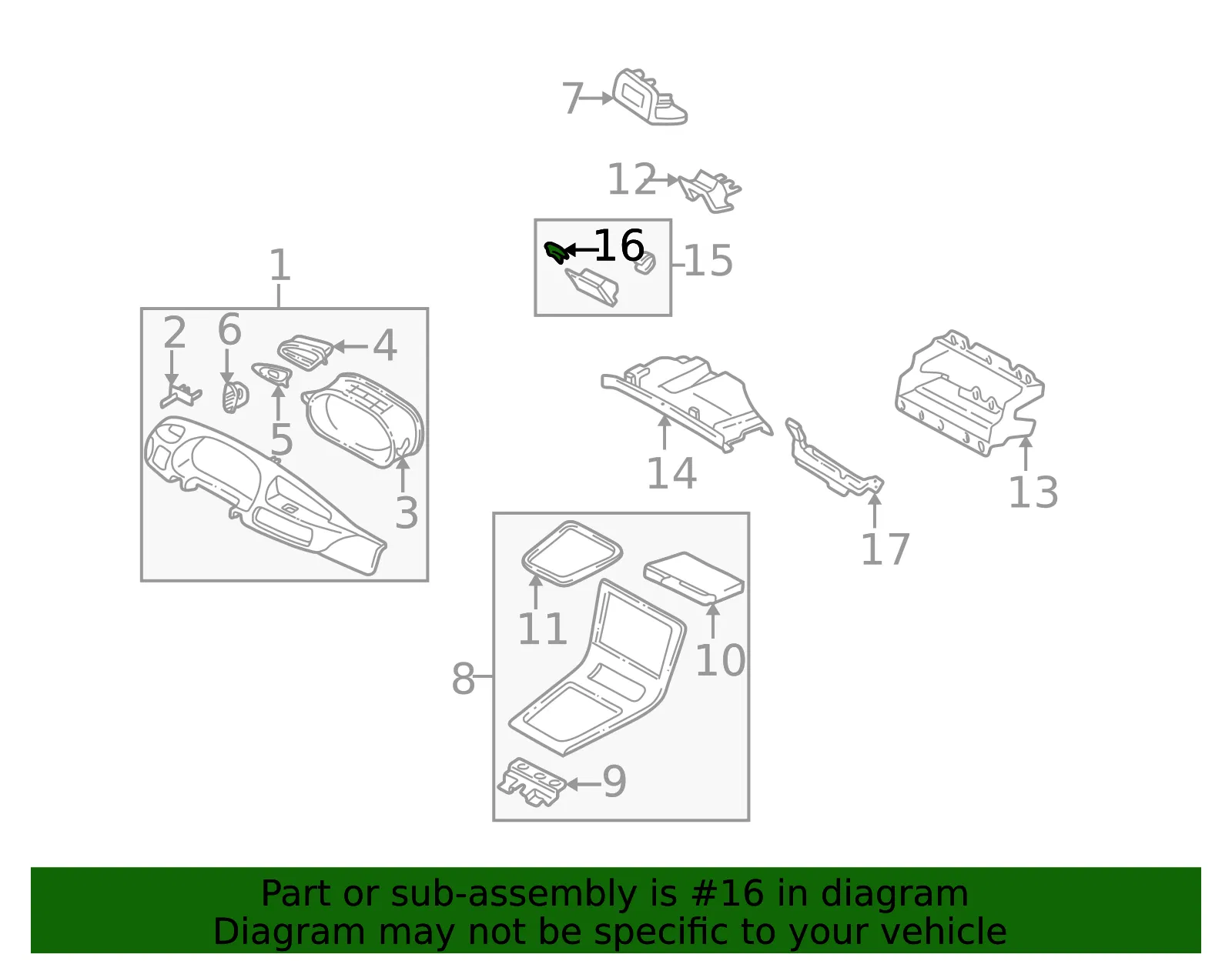 Instrument Panel Pocket Clip - Mazda (ta016418302) - view 2