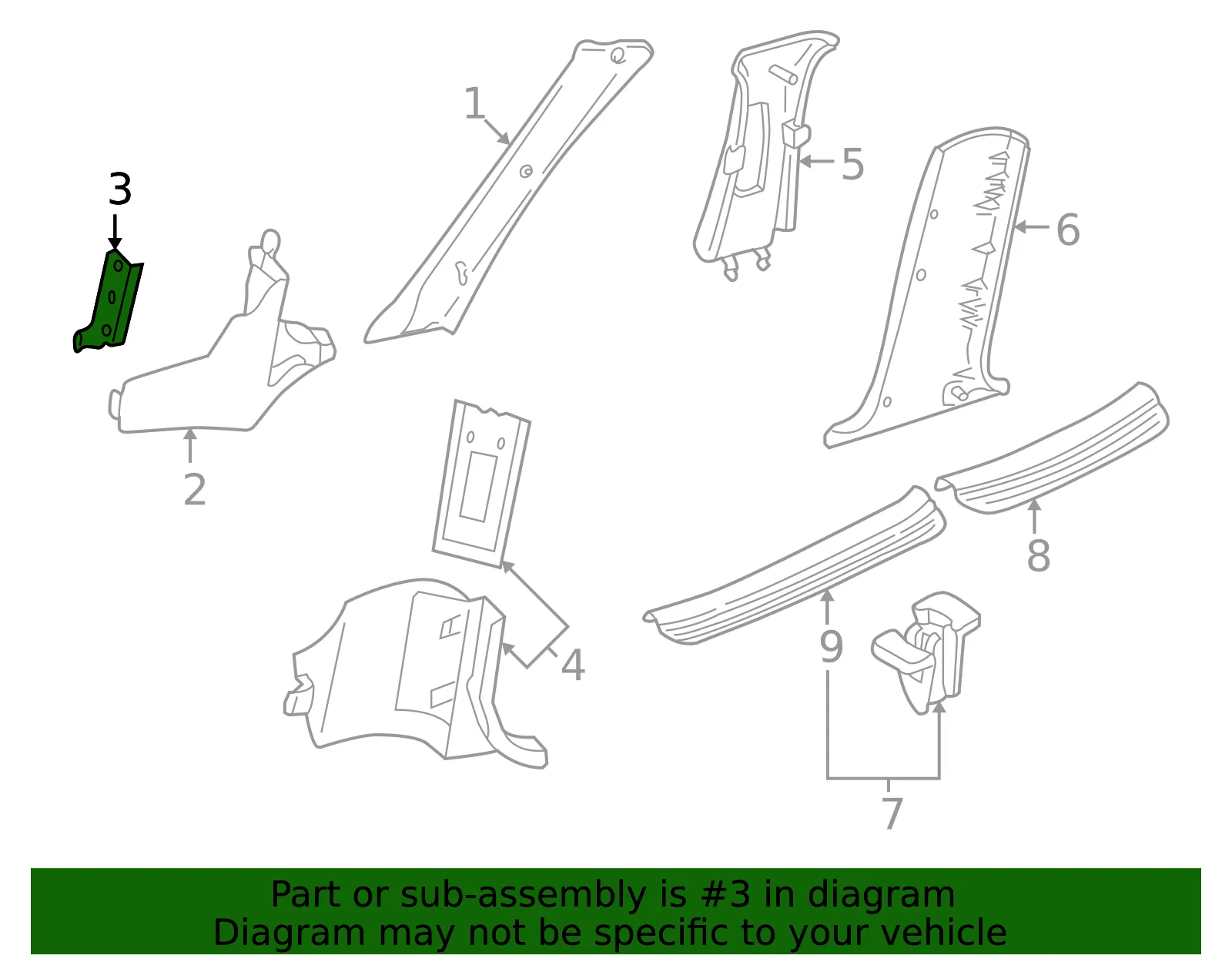 Kick Panel Trim Bracket - Mazda (ta0168352) - view 2