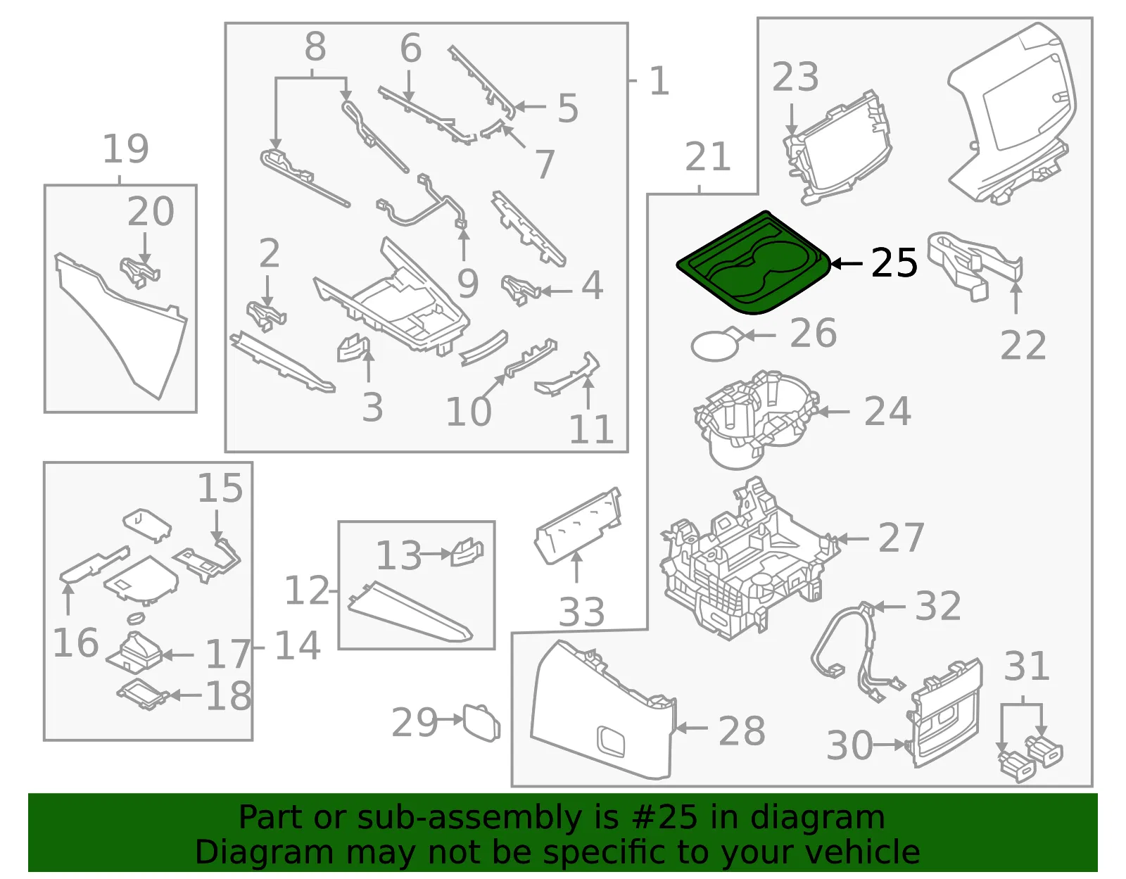 Console Cup Holder Bezel - Mazda (ta0a6442102) - view 2