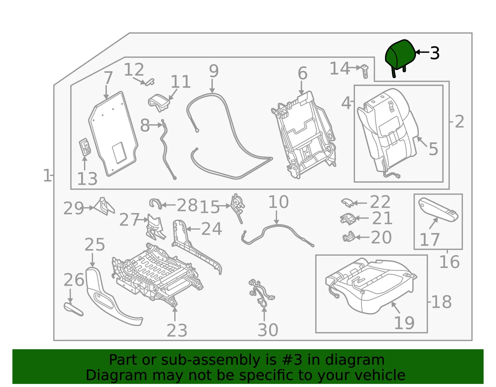 Headrest - Mazda (ta0b8824018) - view 2
