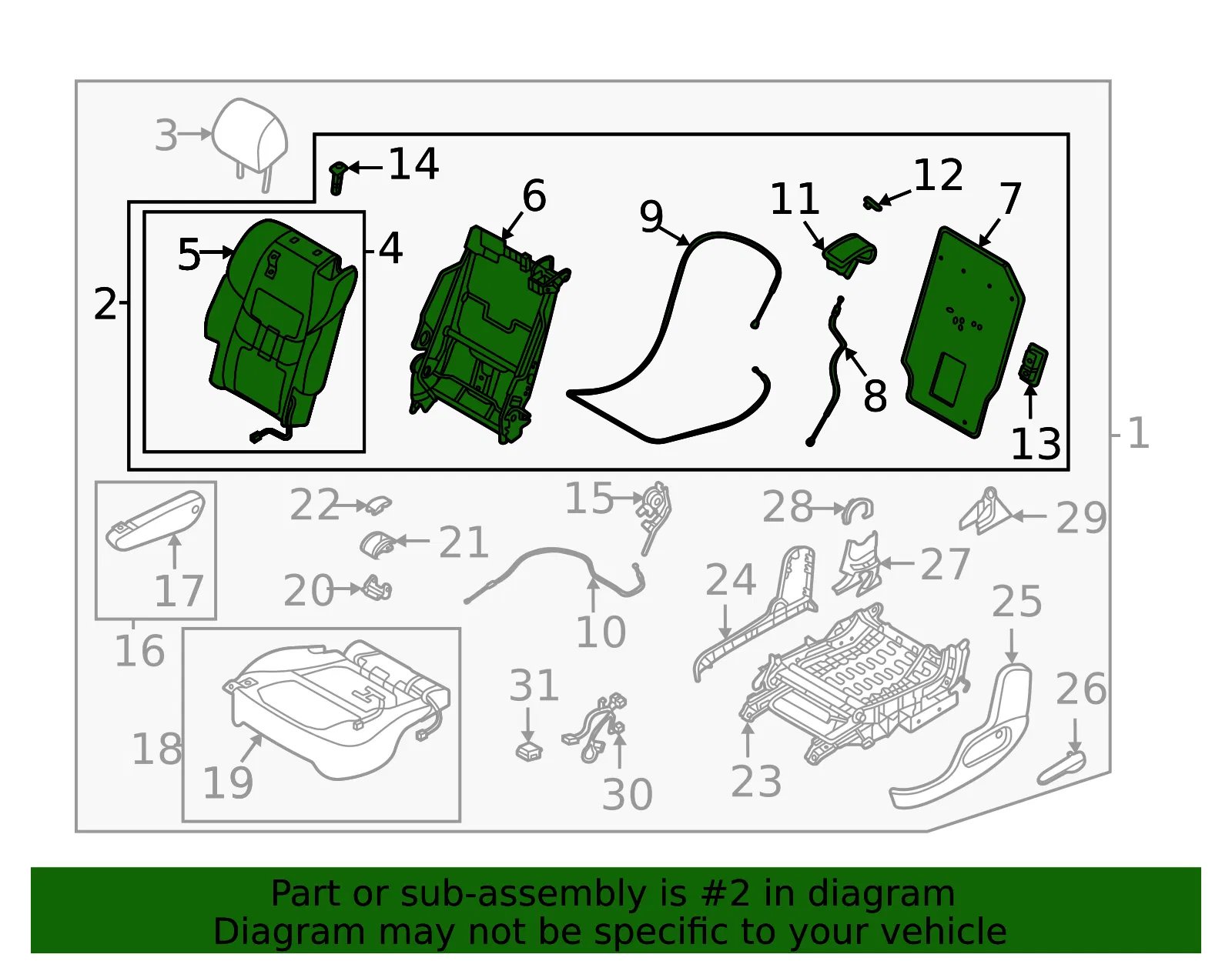 Seat Back Assembly - Mazda (ta0b882802b) - view 2