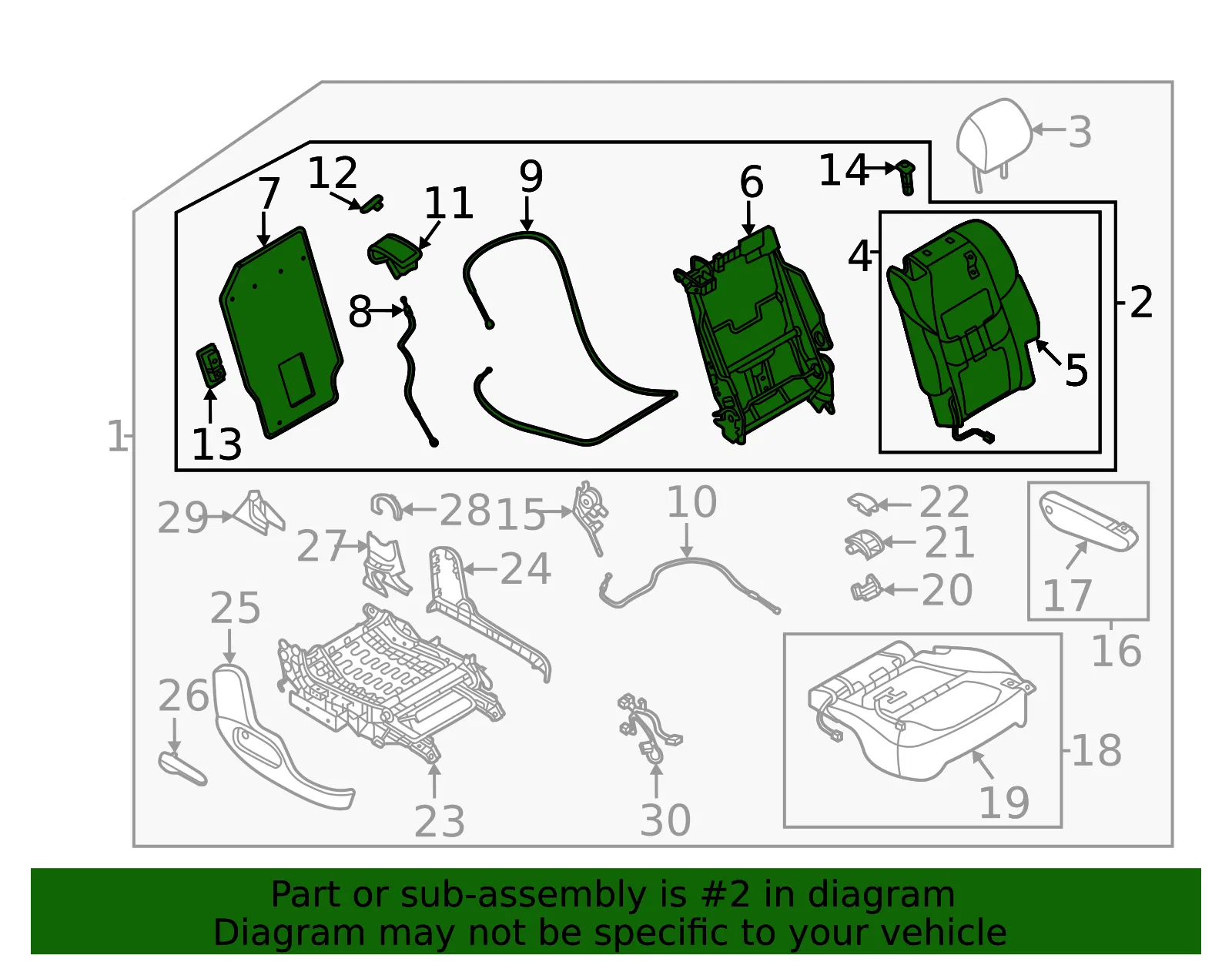 Seat Back Assembly - Mazda (ta0c8823002) - view 2