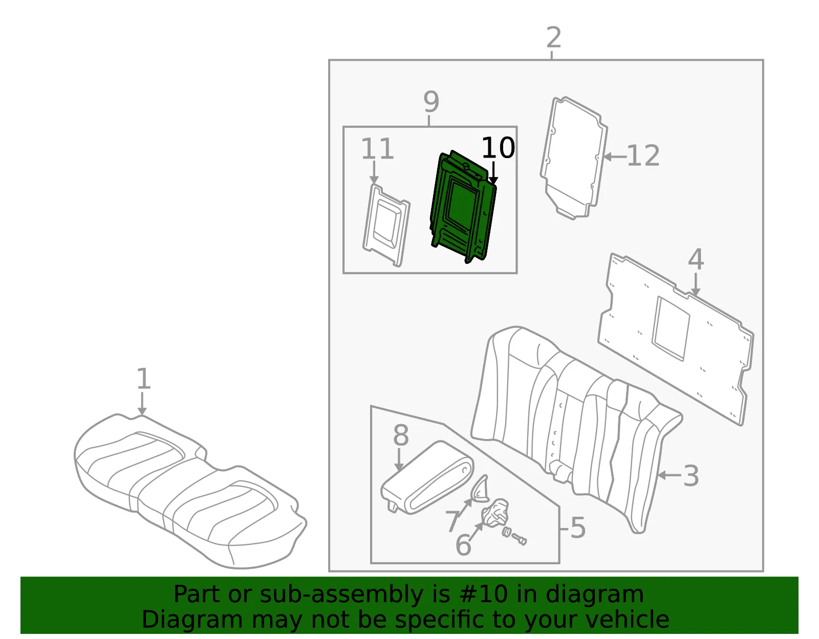 Seat Armrest Base - Mazda (ta29883k1a09) - view 2
