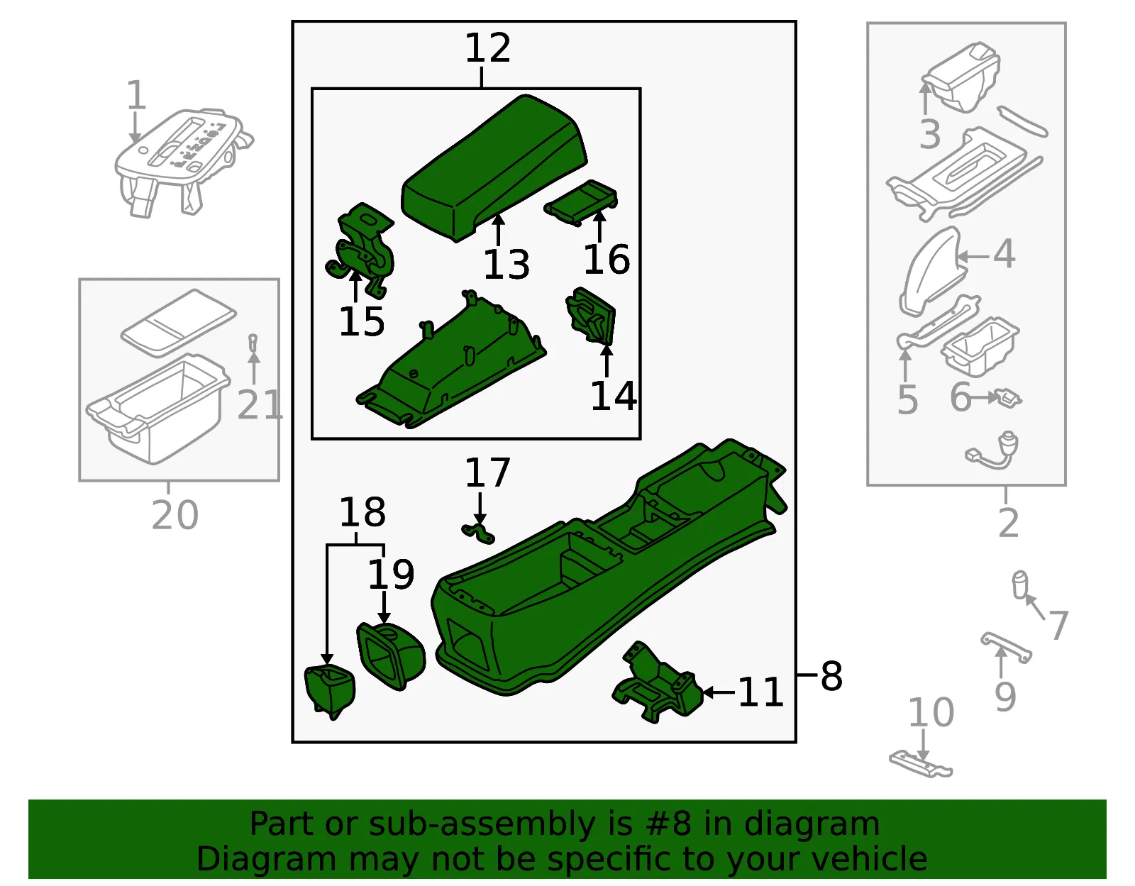 Console Assembly - Mazda (tb9464410f90) - view 2