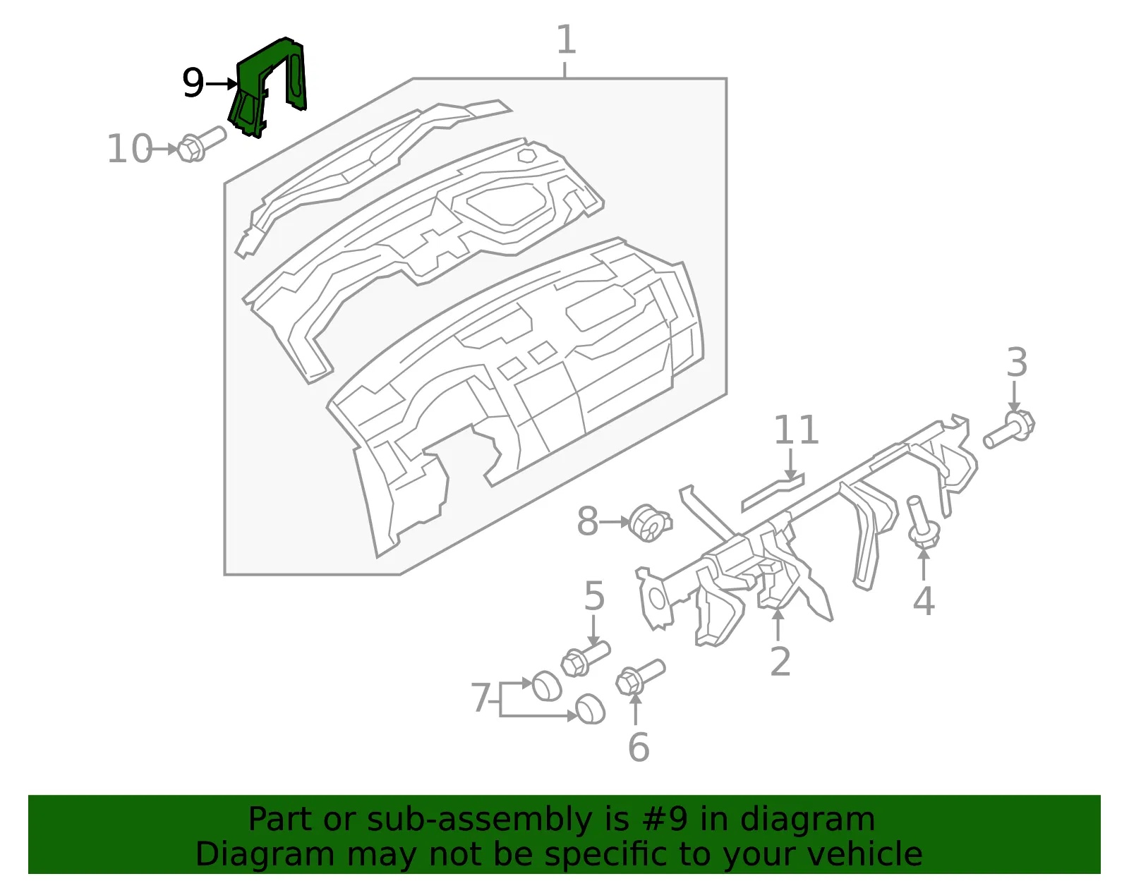 Instrument Panel Center Support - Mazda (td1160430) - view 2