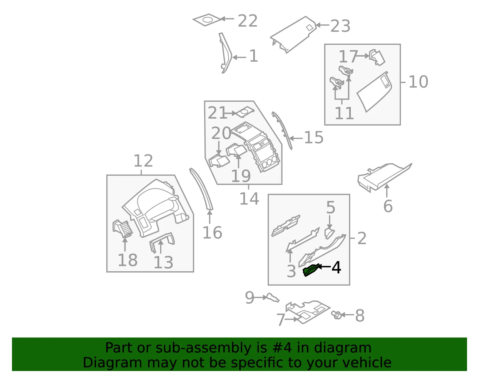 Instrument Panel Pocket - Mazda (td1164180b34) - view 2