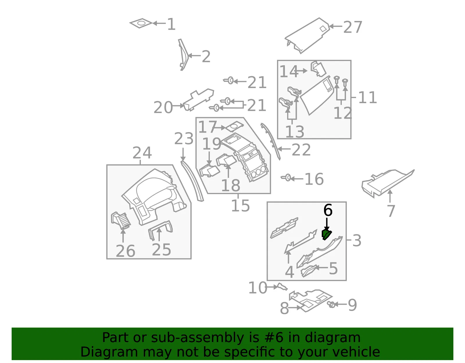Instrument Panel Pocket - Mazda (td11642a2a) - view 2