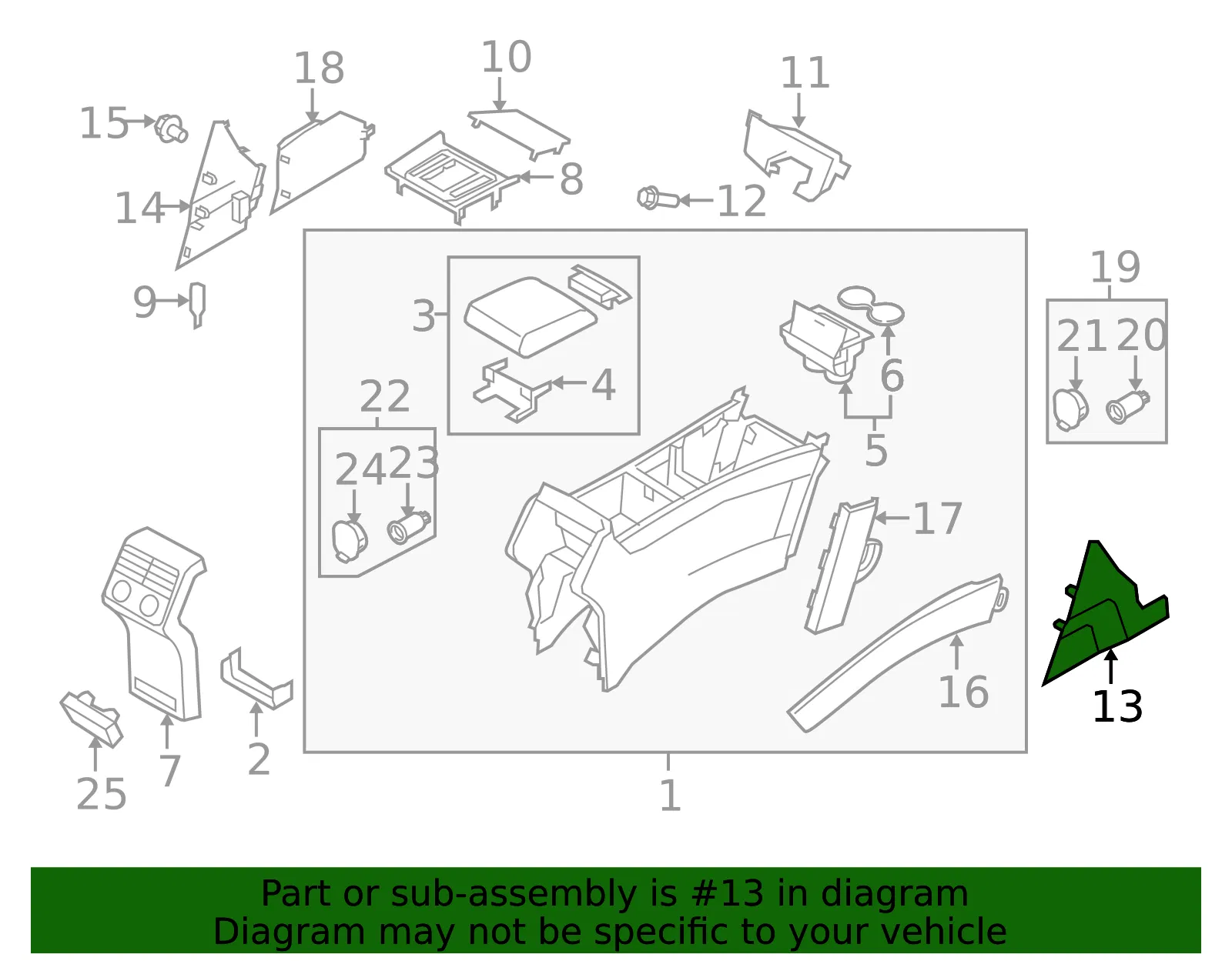 Console Trim Panel - Mazda (td116447yc02) - view 2
