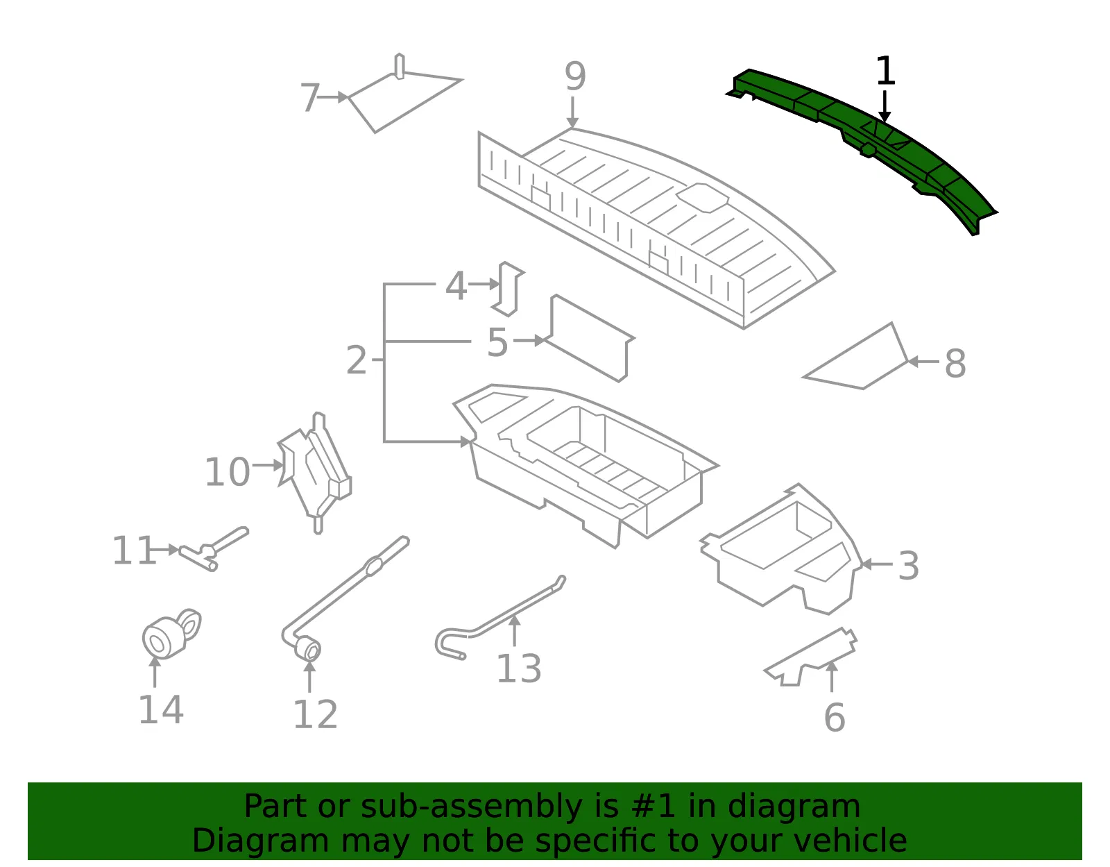 Trunk Trim Panel - Mazda (td116889xc02) - view 2