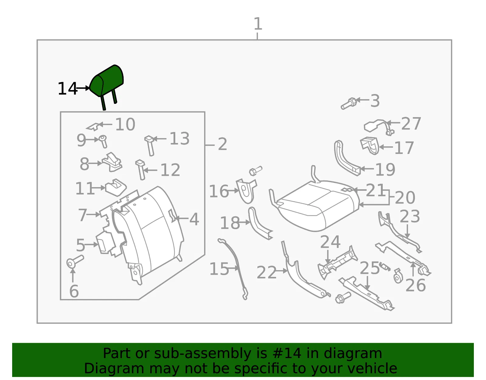 Headrest - Mazda (td1188240a34) - view 2