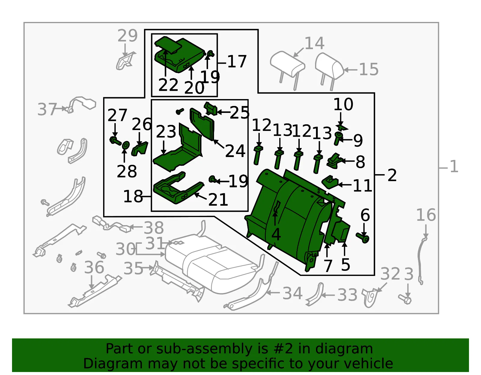 Seat Back Assembly - Mazda (td118828002) - view 2