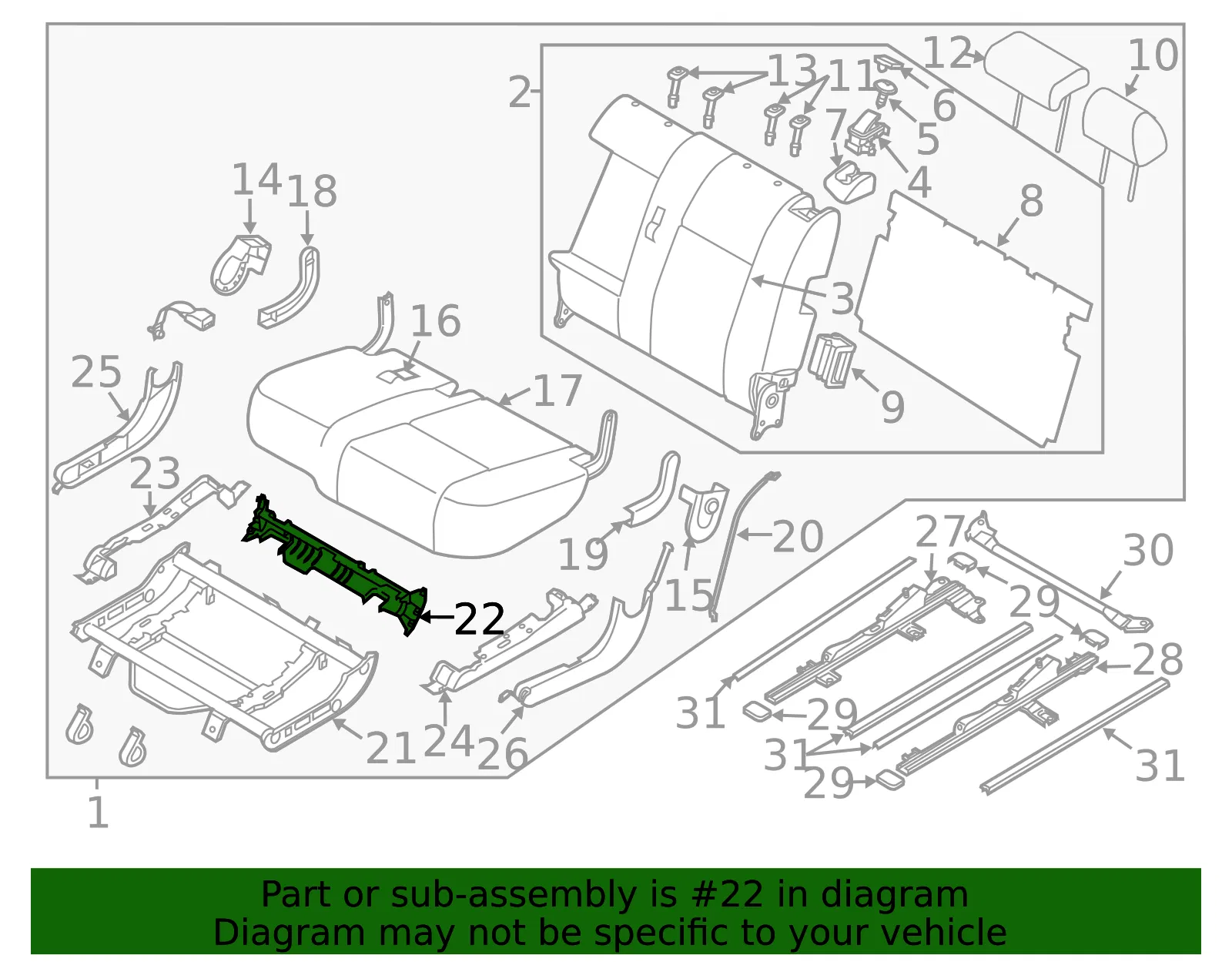 Seat Frame Trim Panel - Mazda (td11882l3a02) - view 2
