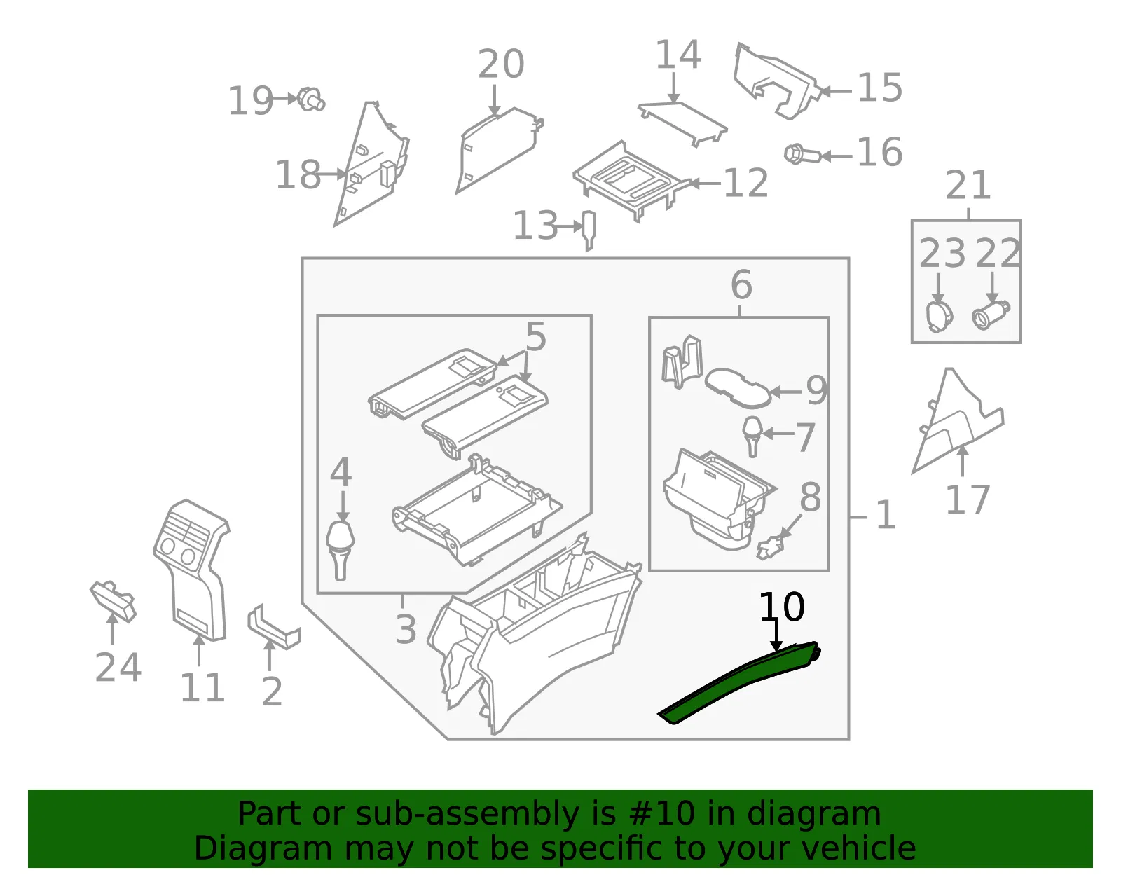 Console Trim Panel - Mazda (te706436x34) - view 2