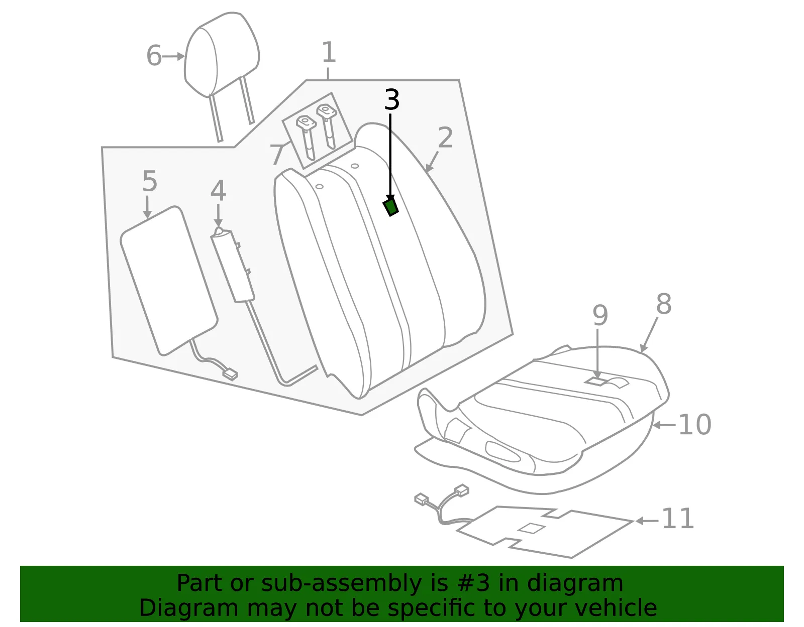 Seat Back Cushion - Mazda (te7088132) - view 2