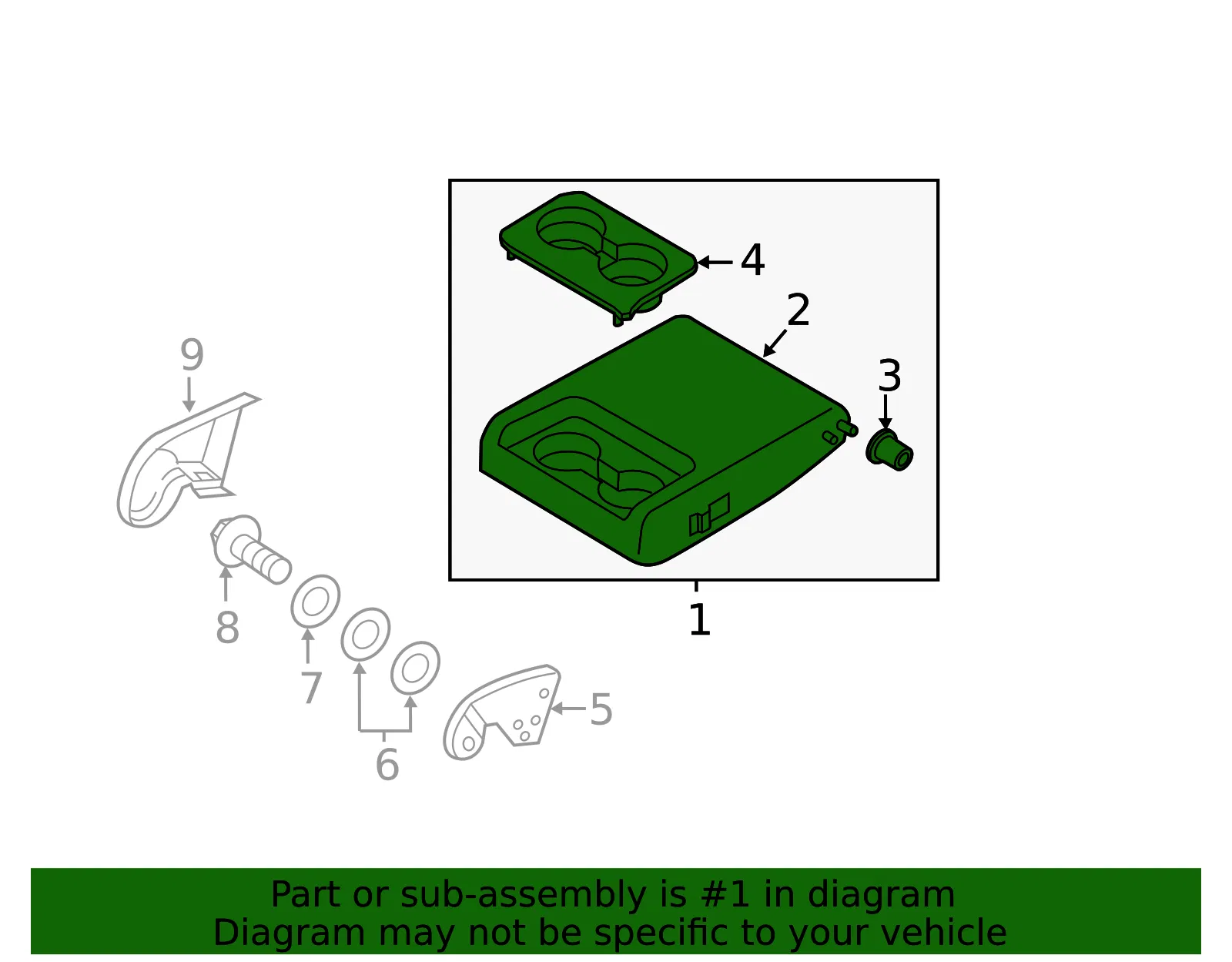 Armrest Assembly - Mazda (te71882b002) - view 2