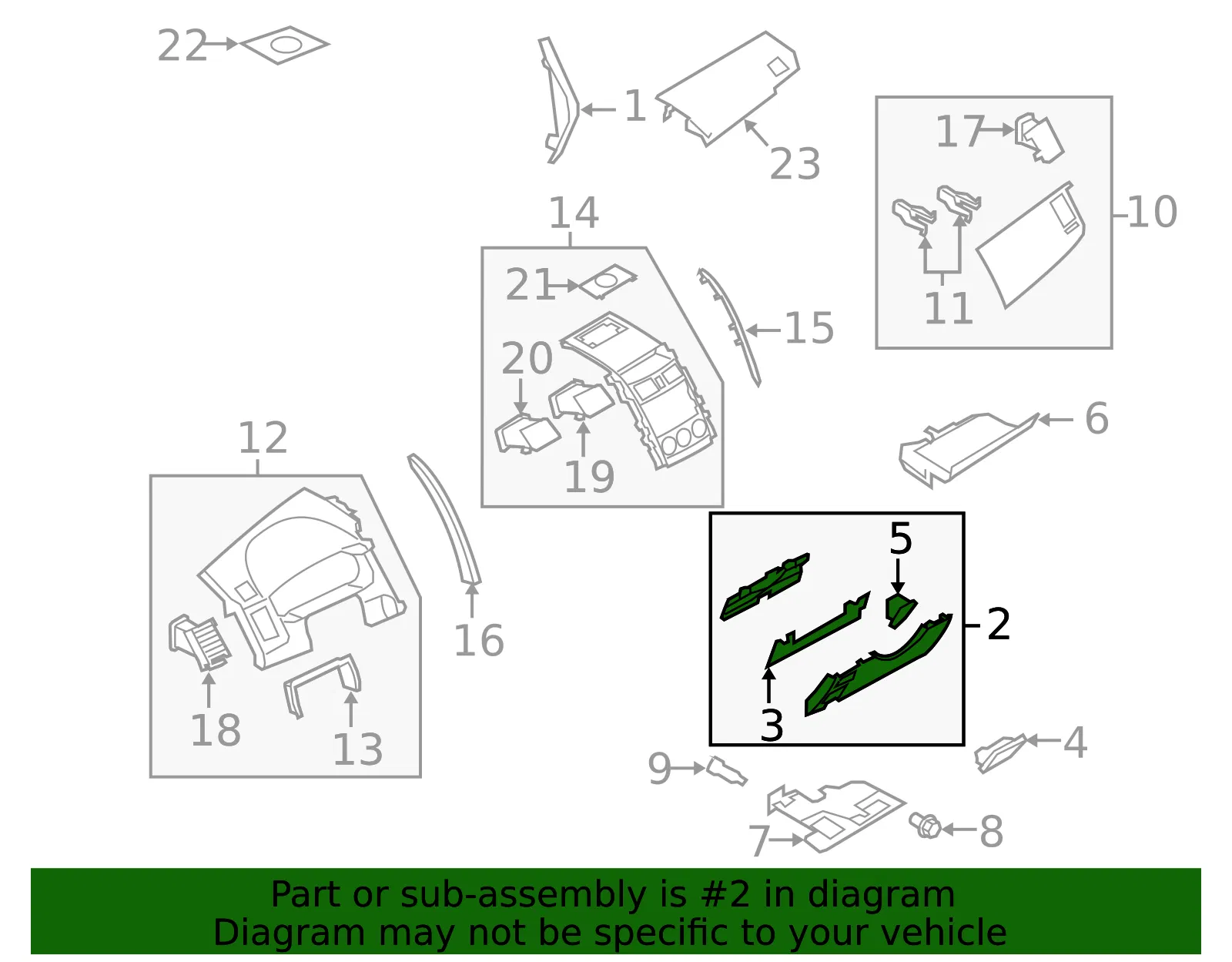 Instrument Panel Knee Bolster - Mazda (tk2164280) - view 2