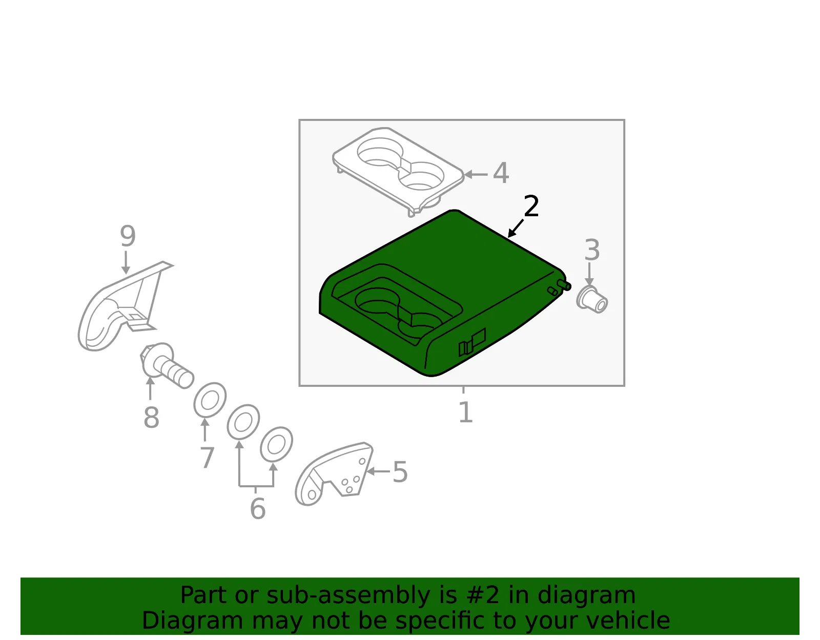 Armrest Base - Mazda (tk24882b102) - view 2