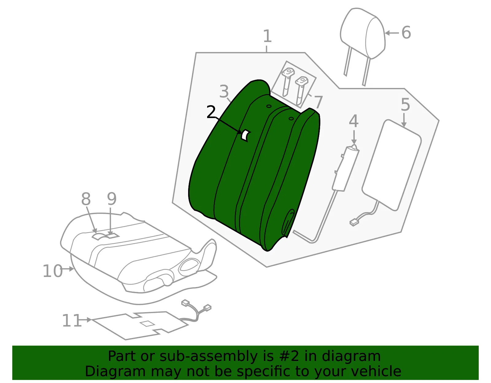 Seat Back Cushion Cover - Mazda (tk4288181a02) - view 2