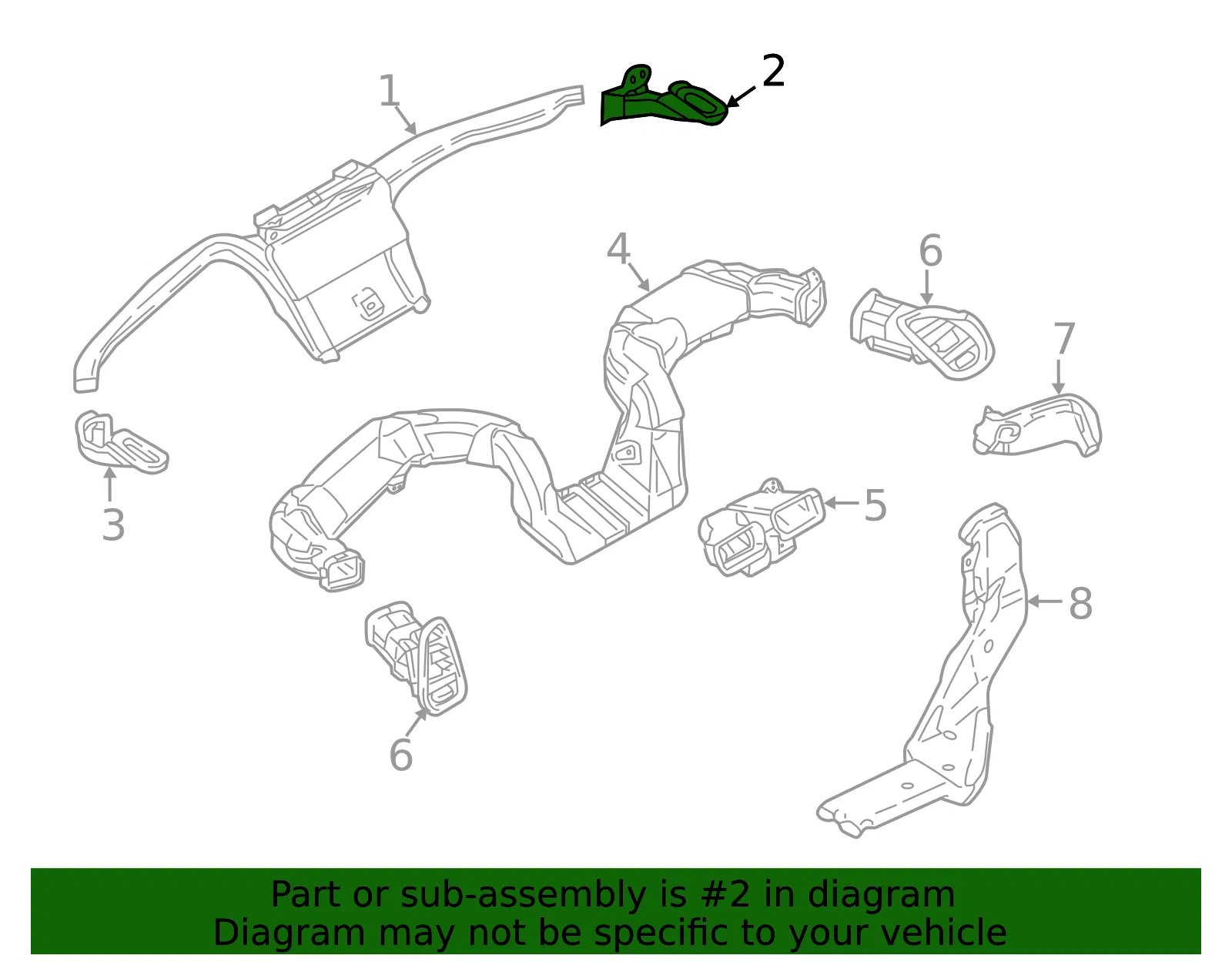 Instrument Panel Air Duct - Mazda (tk4860182) - view 2