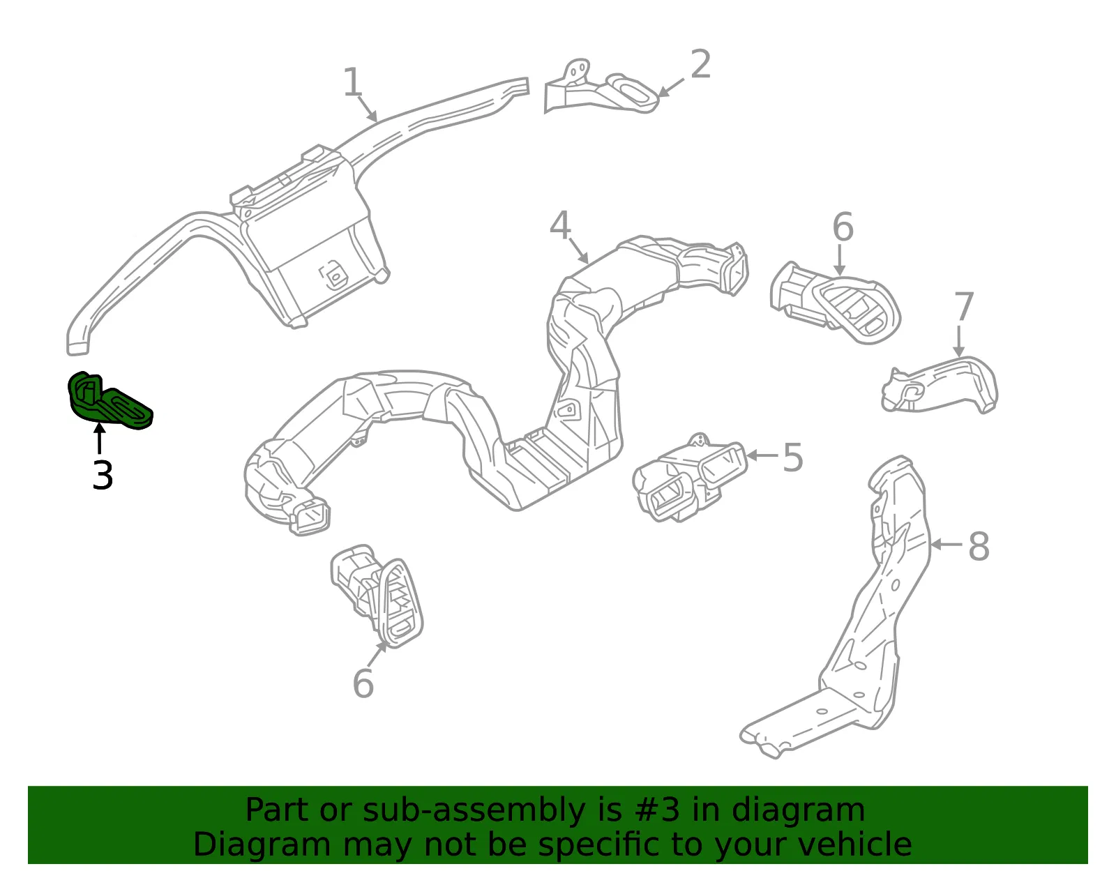 Instrument Panel Air Duct - Mazda (tk4860192) - view 2