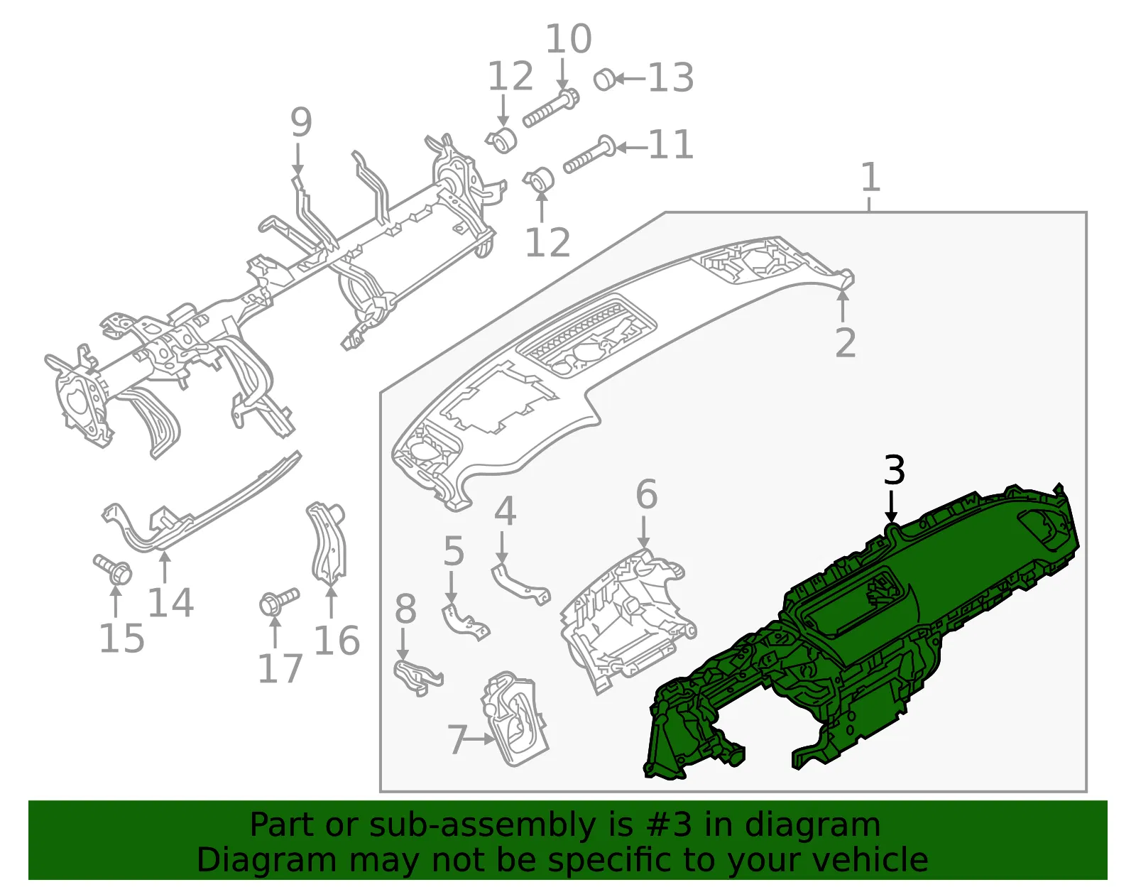 Instrument Panel Pad - Mazda (tk4860360c15) - view 2