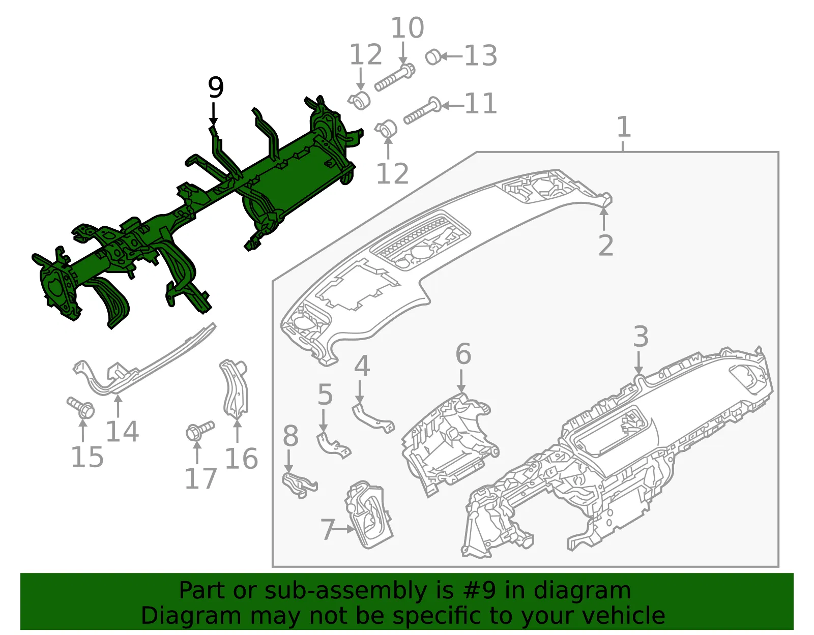 Instrument Panel Reinforcement - Mazda (tk4860420b) - view 2