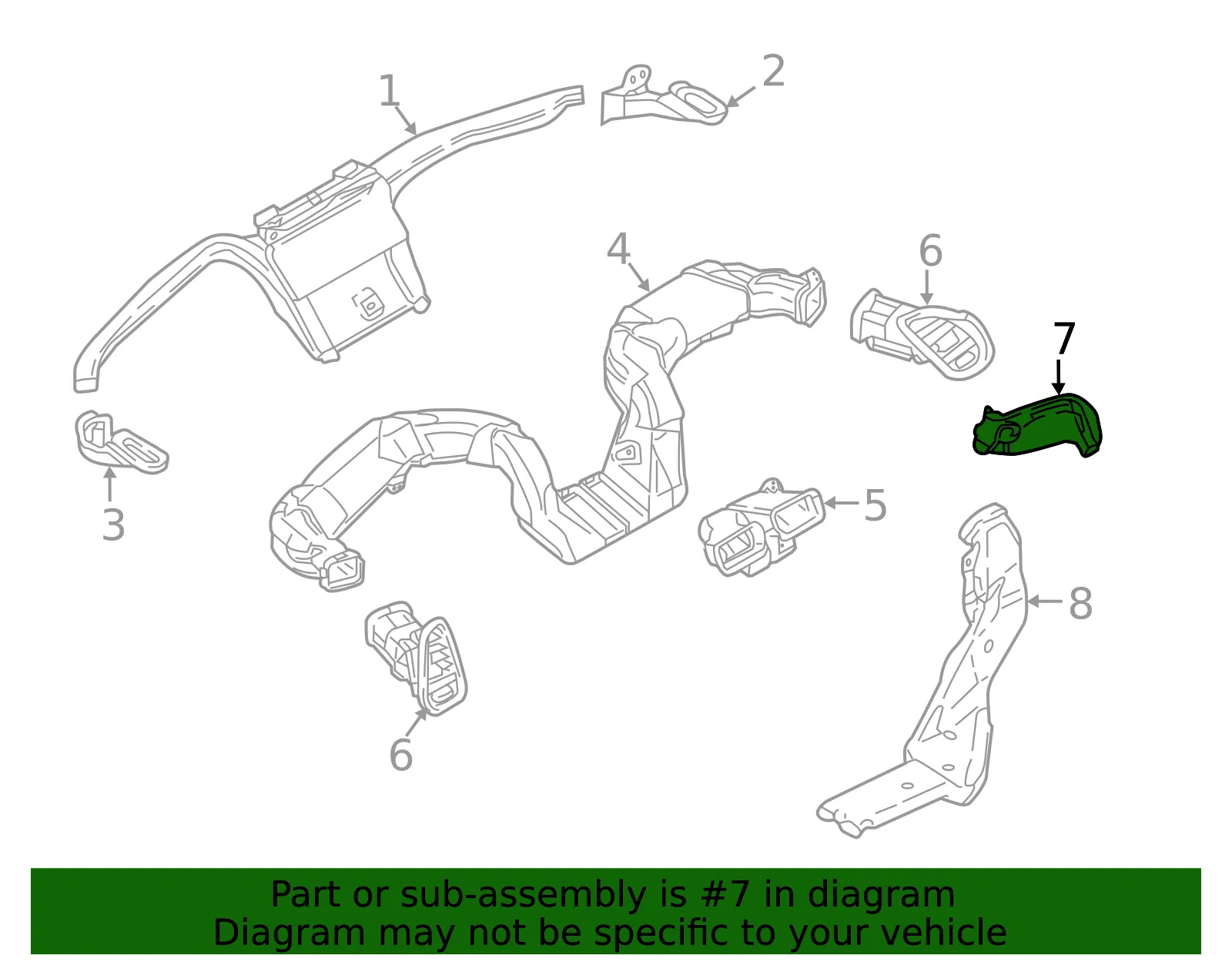 Instrument Panel Air Duct - Mazda (tk4861157a) - view 2