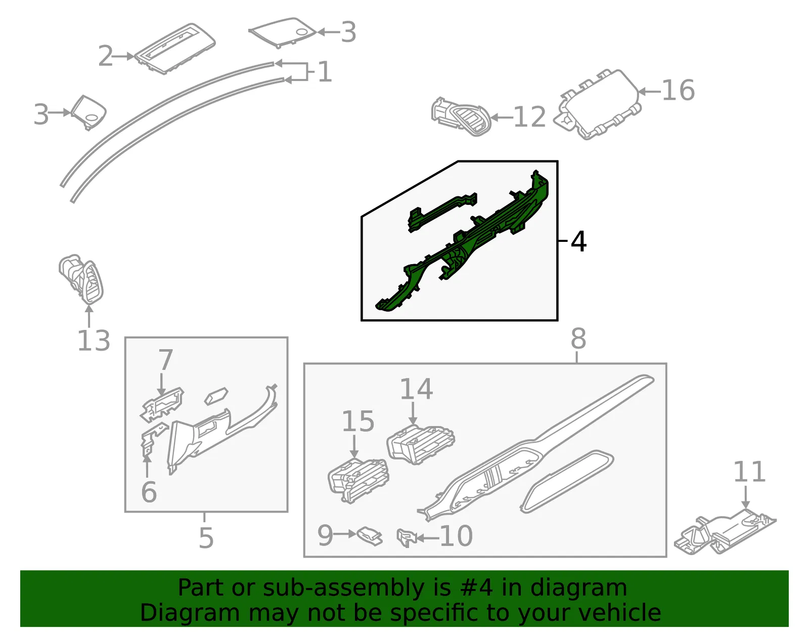 Instrument Panel Trim Panel - Mazda (tk4864260c39) - view 2