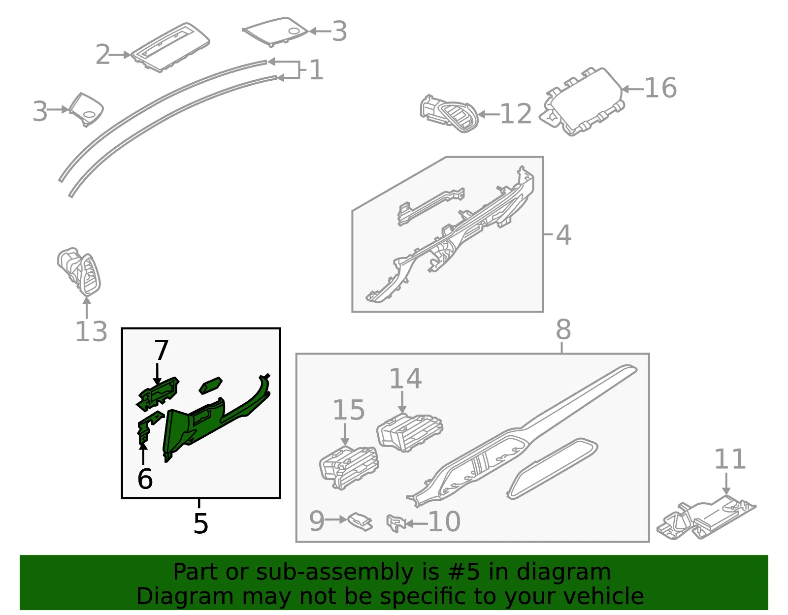 Instrument Panel Trim Panel - Mazda (tk4864280c3a) - view 2