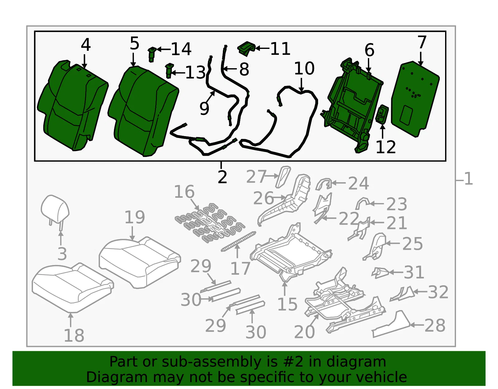 Seat Back Assembly - Mazda (tk48882302a) - view 2