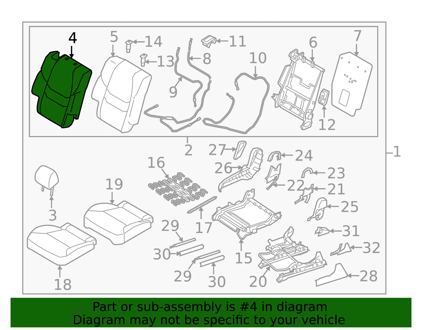 Seat Back Cushion Cover - Mazda (tk48882312a) - view 2