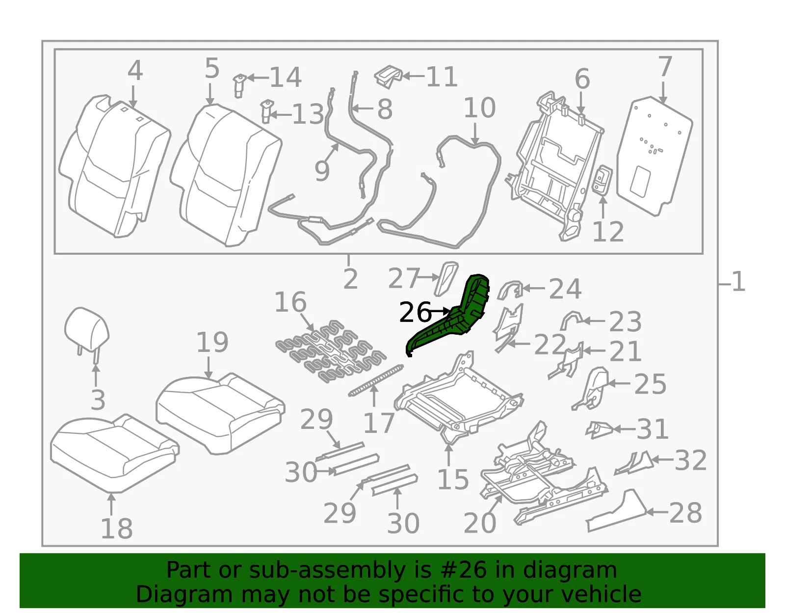 Seat Trim Panel - Mazda (tk48882g12a) - view 2