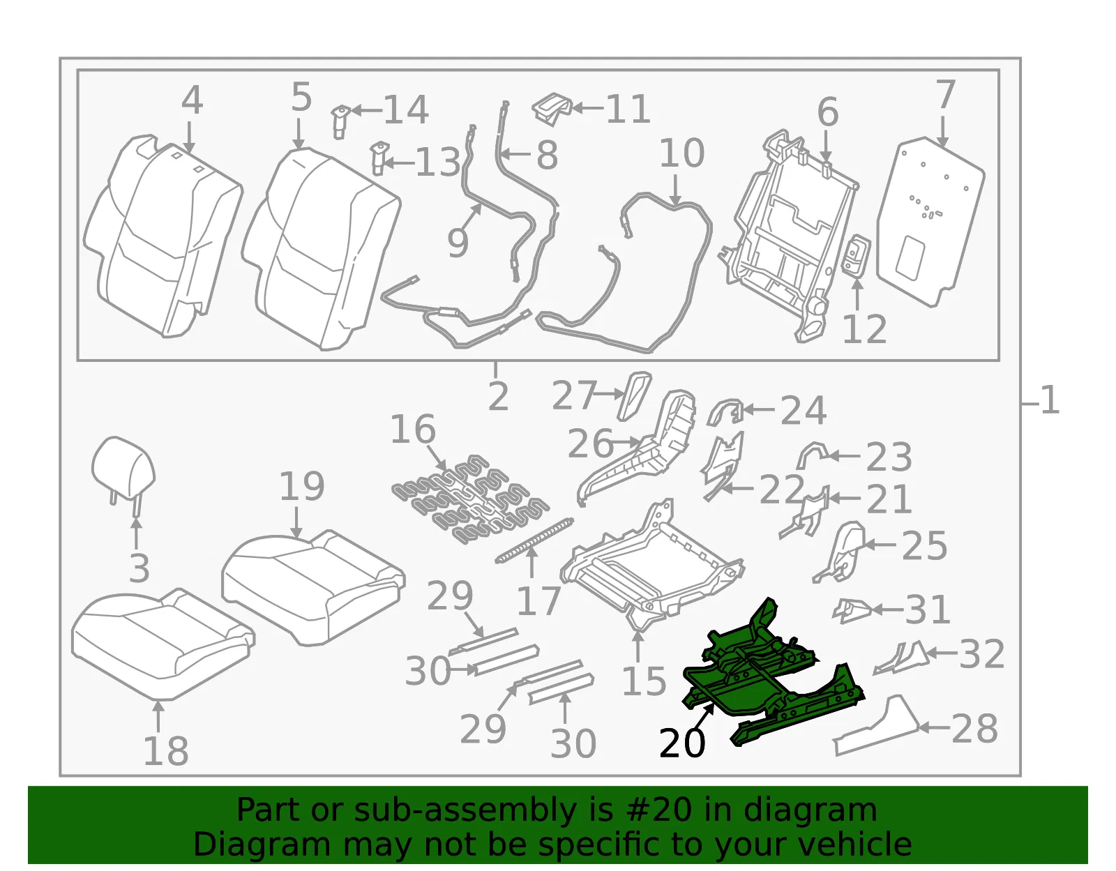 Seat Track - Mazda (tk4888b00a) - view 2